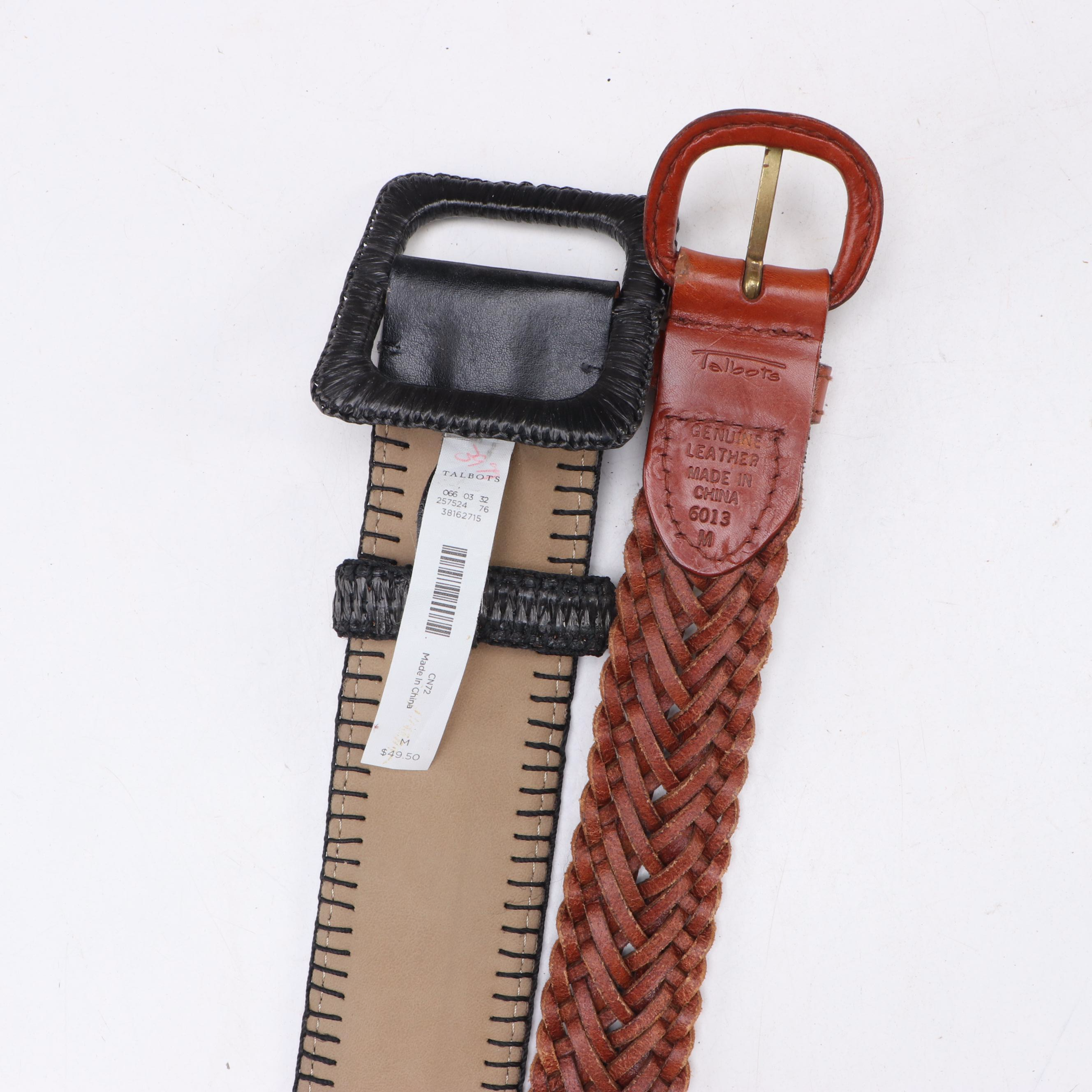 Talbots Alligator, Leather, Woven Leather & Lauren Ralph Lauren Stretch Belts