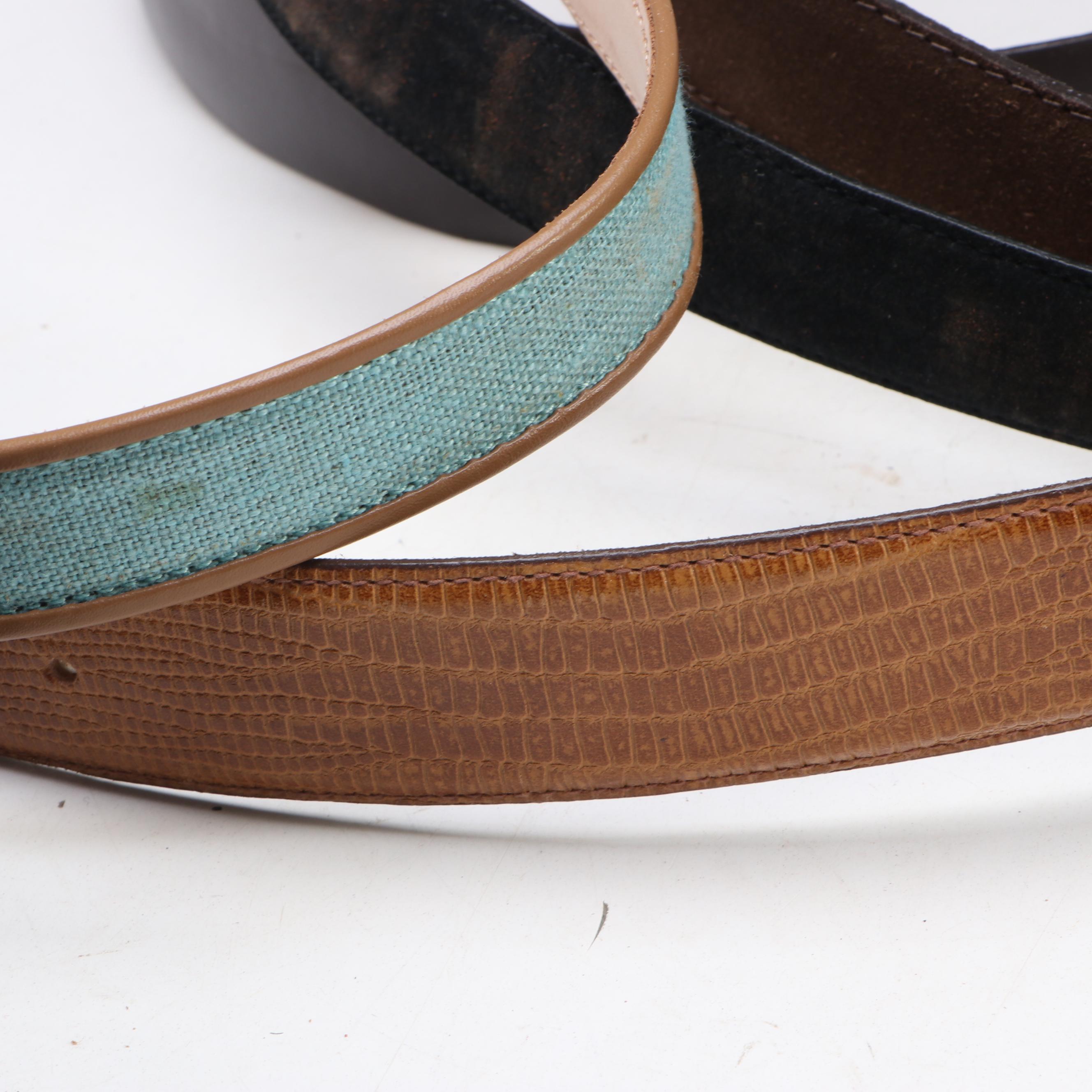 Talbots Alligator, Leather, Woven Leather & Lauren Ralph Lauren Stretch Belts