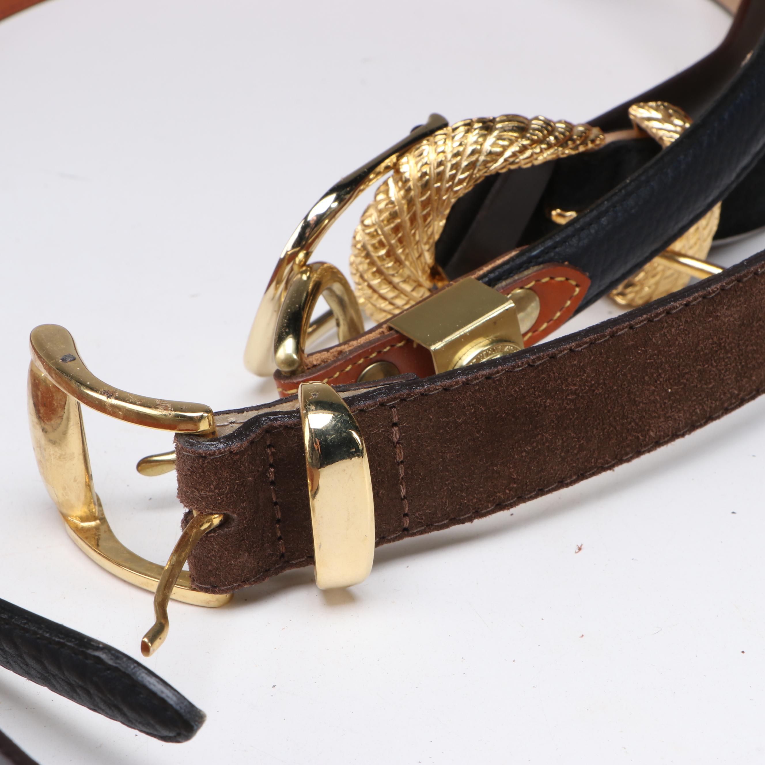 Talbots Alligator, Leather, Woven Leather & Lauren Ralph Lauren Stretch Belts