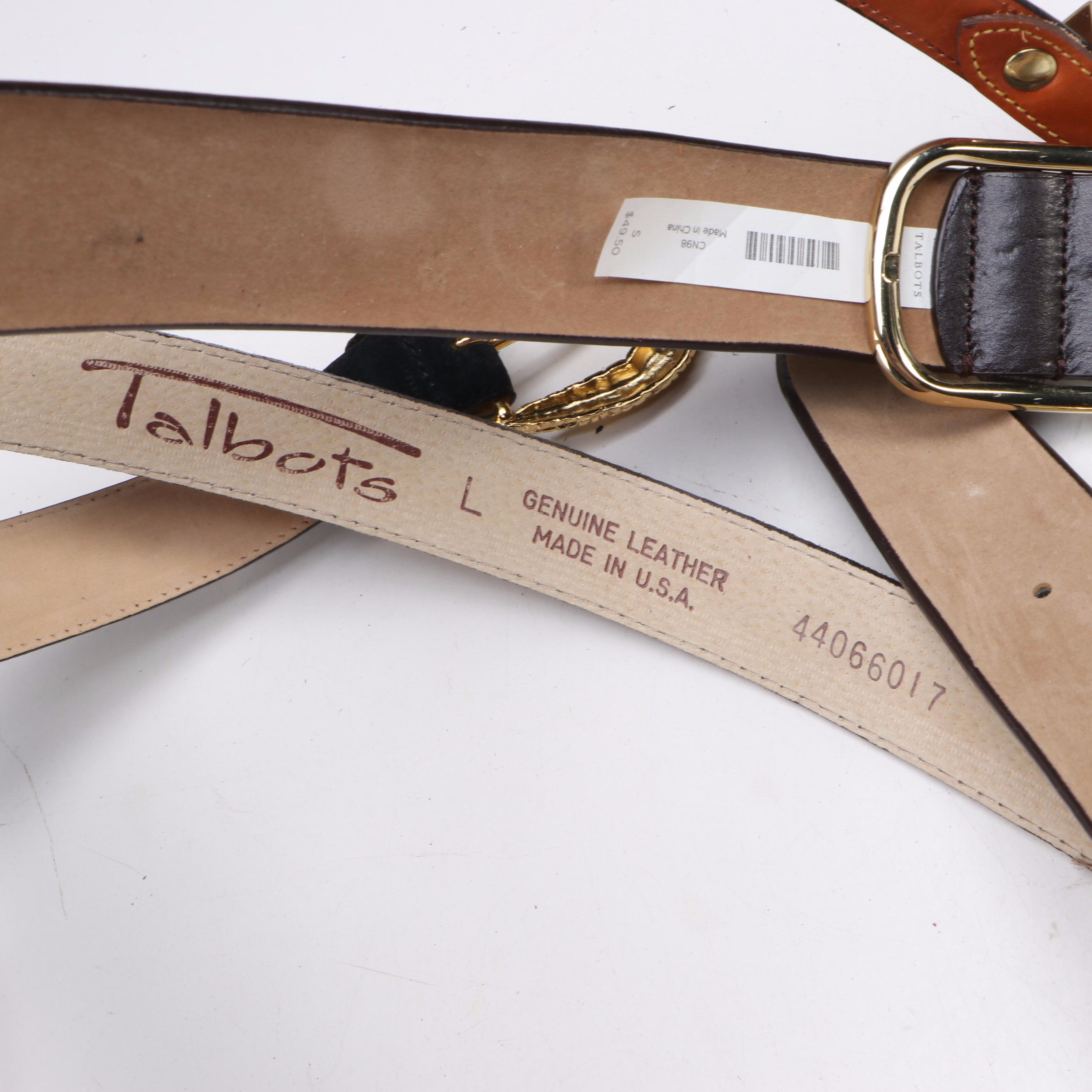 Talbots Alligator, Leather, Woven Leather & Lauren Ralph Lauren Stretch Belts