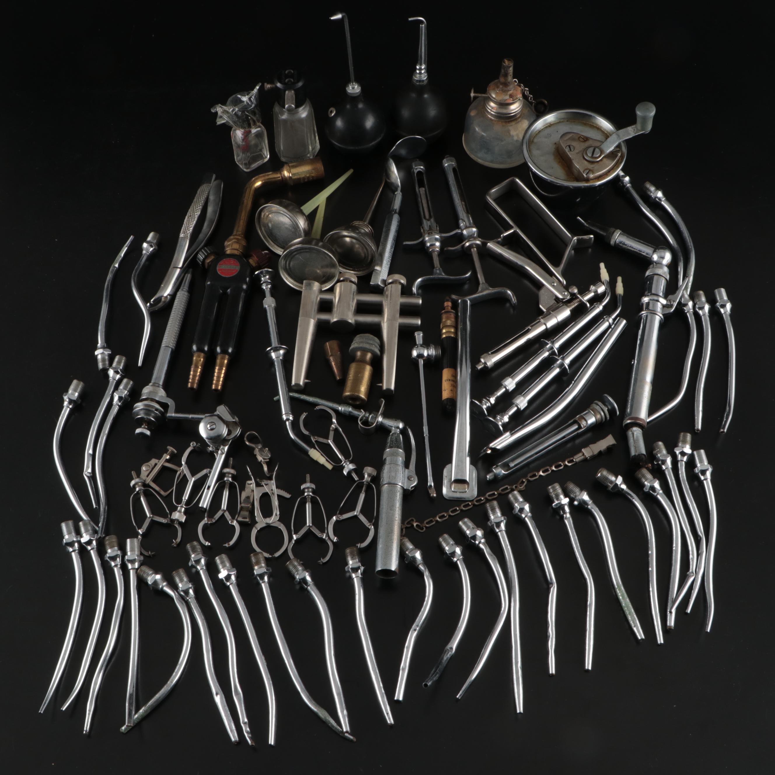 National Blowpipe with Hu-Friedy Tissue Extractor and Other Vintage Dental Tools