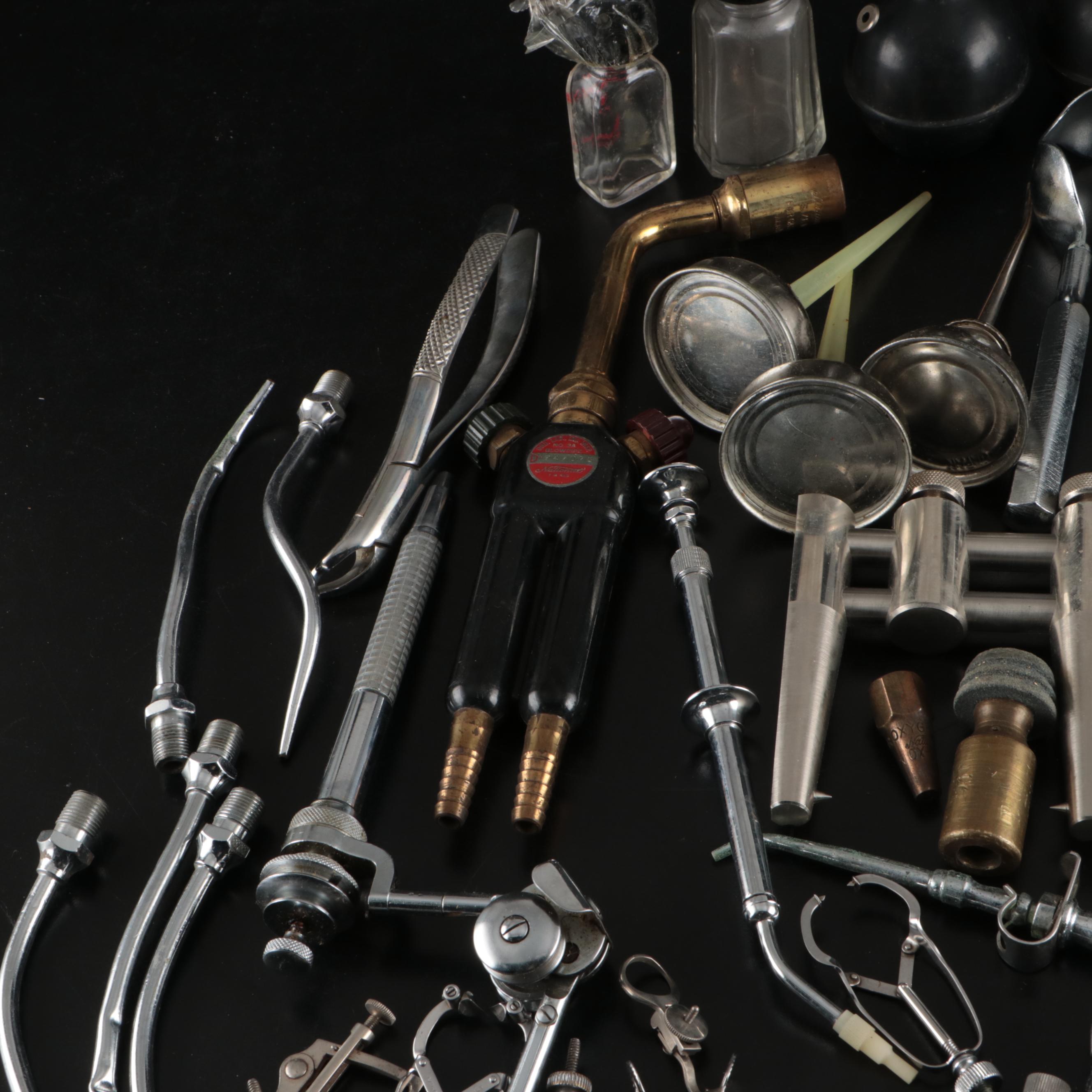 National Blowpipe with Hu-Friedy Tissue Extractor and Other Vintage Dental Tools