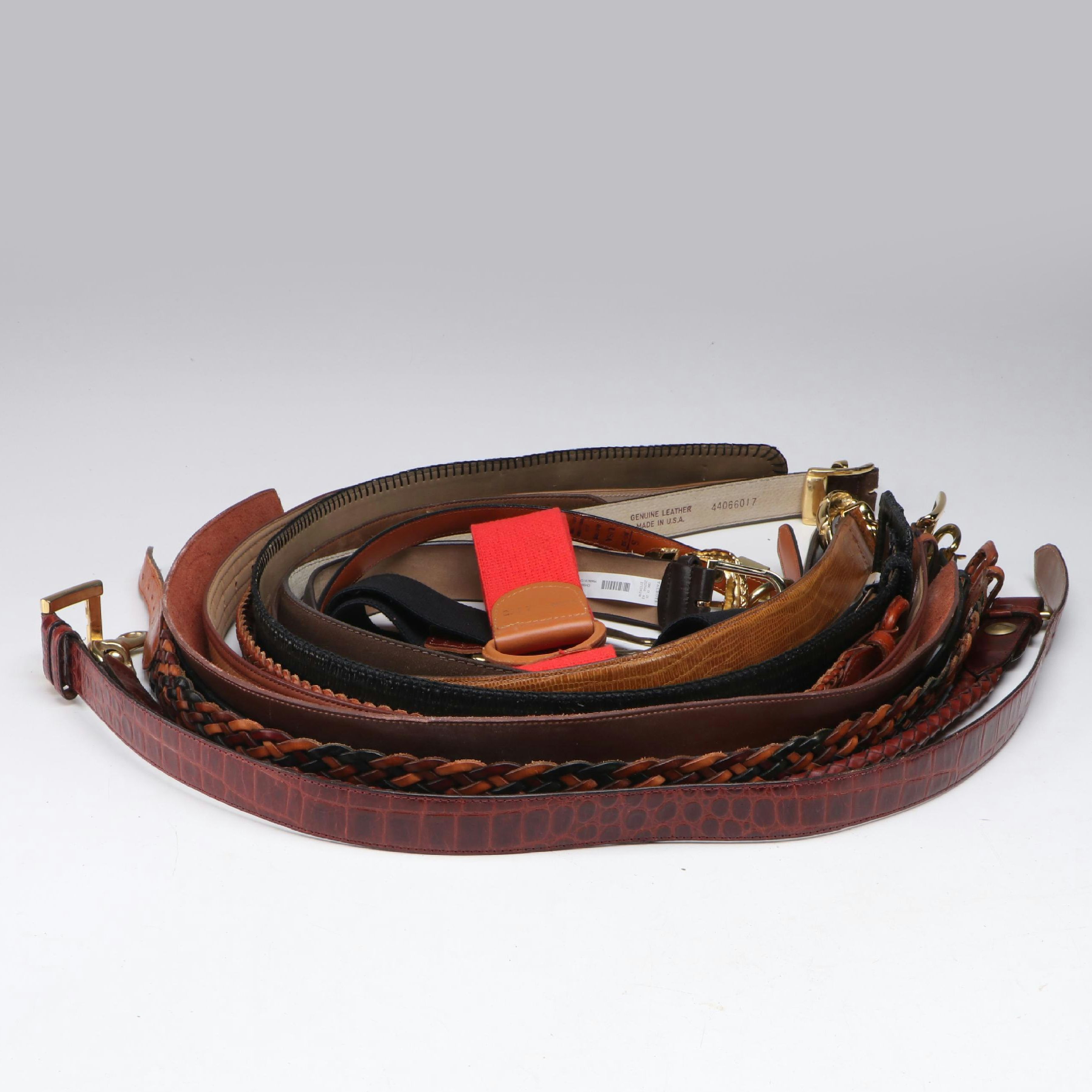 Talbots Alligator, Leather, Woven Leather & Lauren Ralph Lauren Stretch Belts