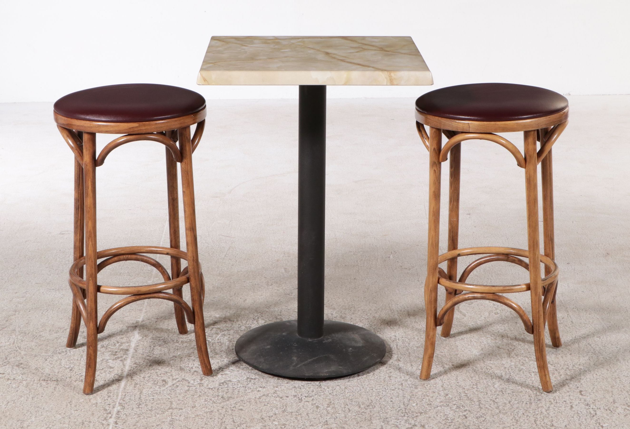 M. Dietz and Sons Bentwood Barstools with Faux Marble Table
