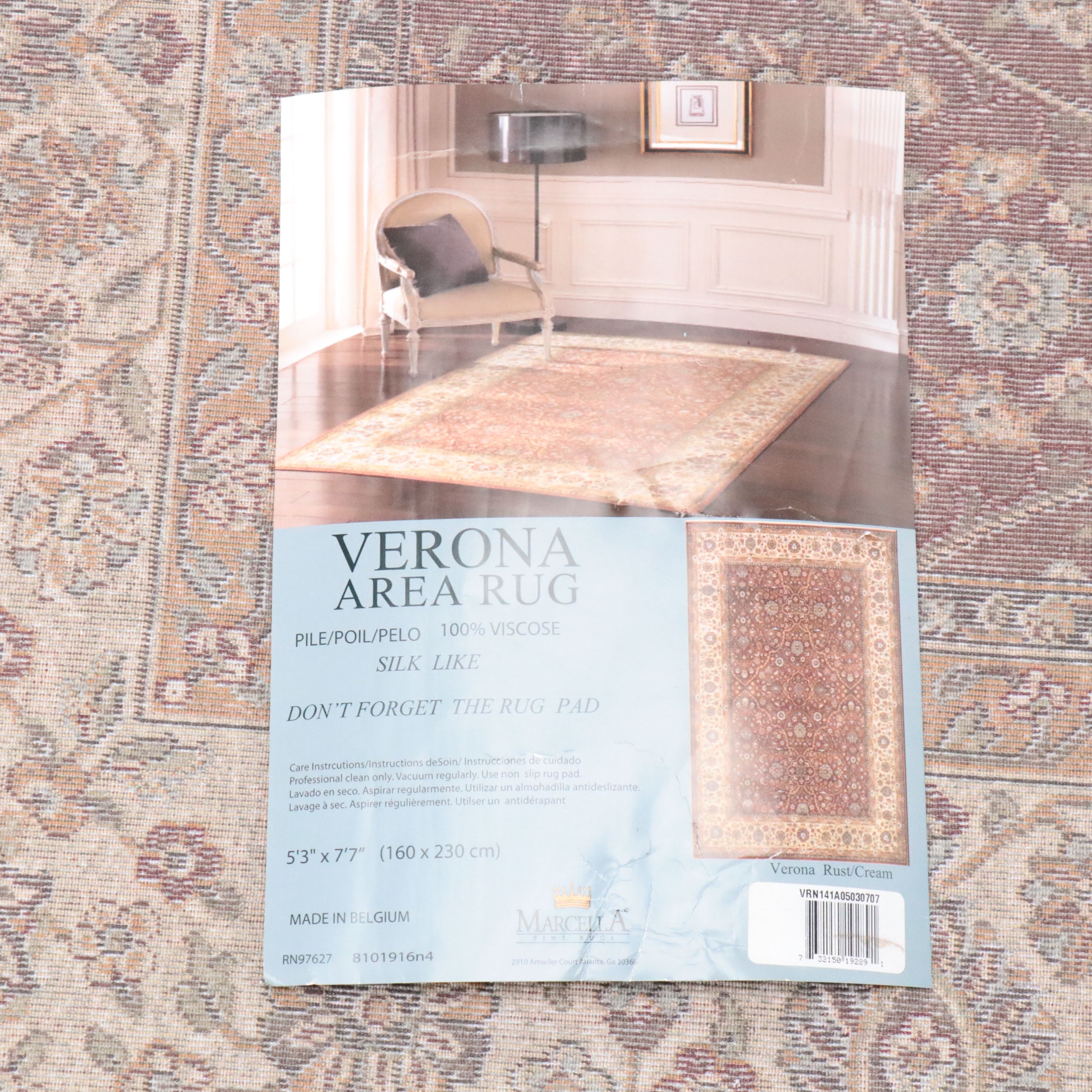 5'3 x 7'10 Machine Made Marcella Fine Rugs "Verona" Artificial Silk Area Rug