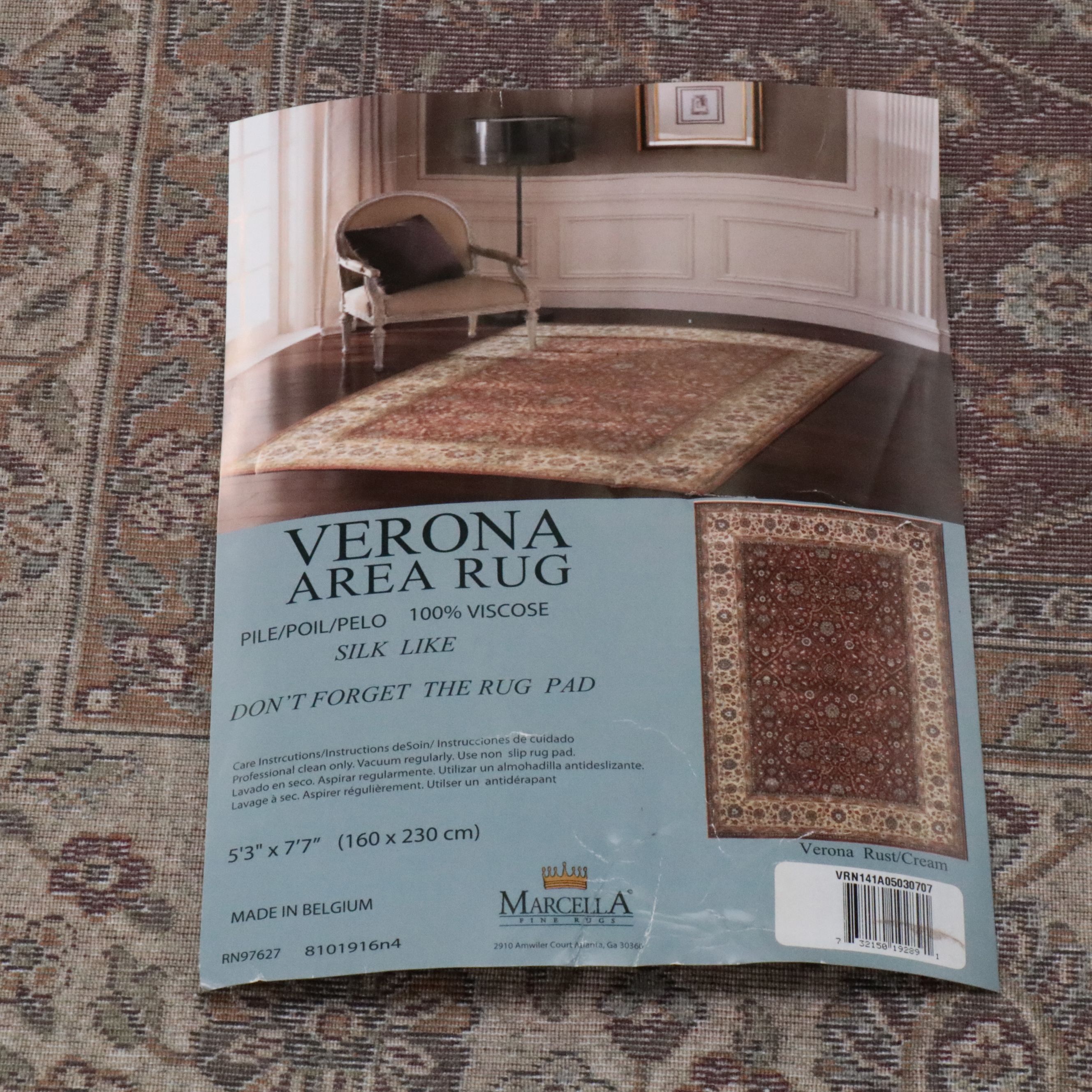 5'3 x 7'10 Machine Made Marcella Fine Rugs "Verona" Artificial Silk Area Rug