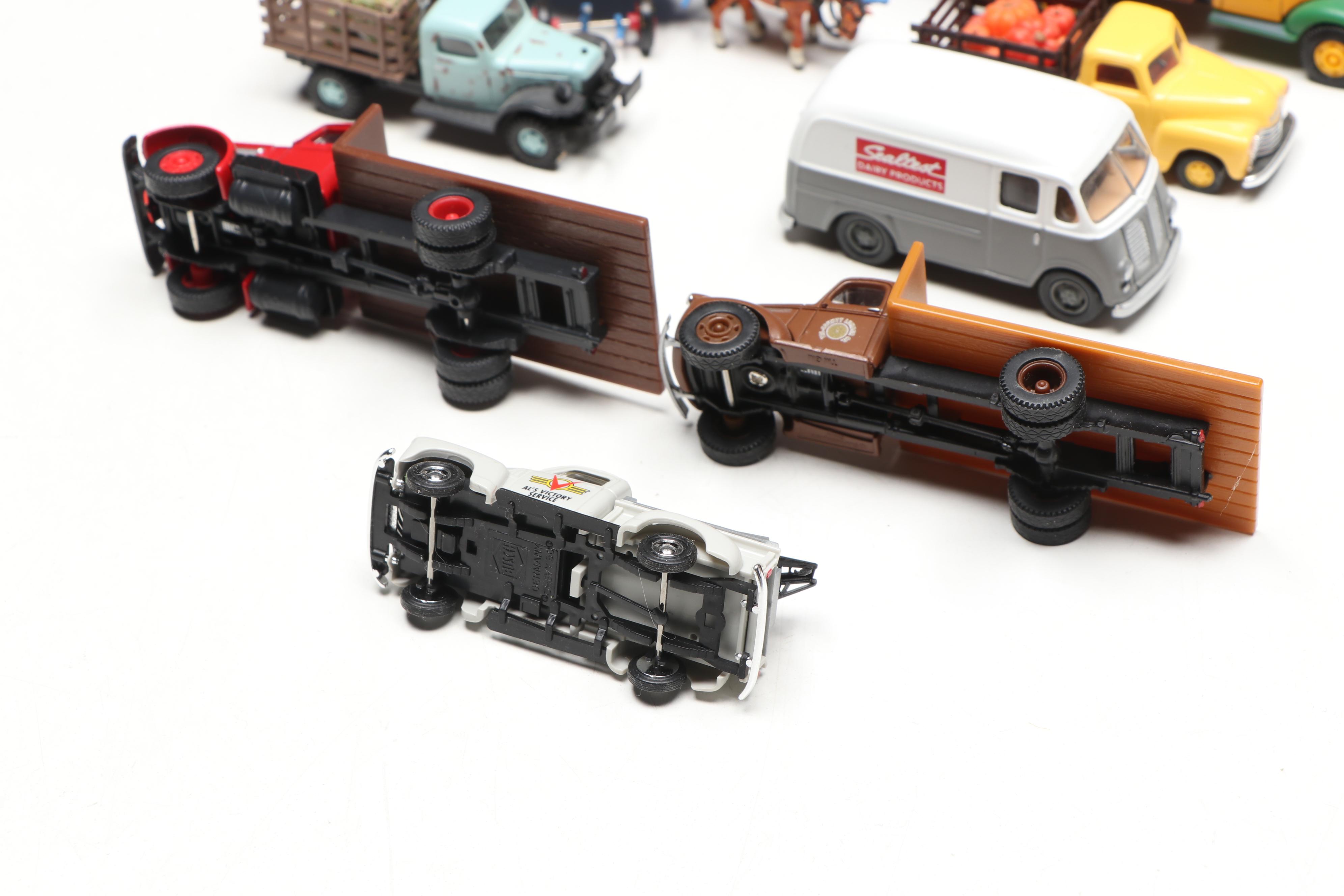 Busch, CMW with Other Train Prop Trucks, Wagon and Bus