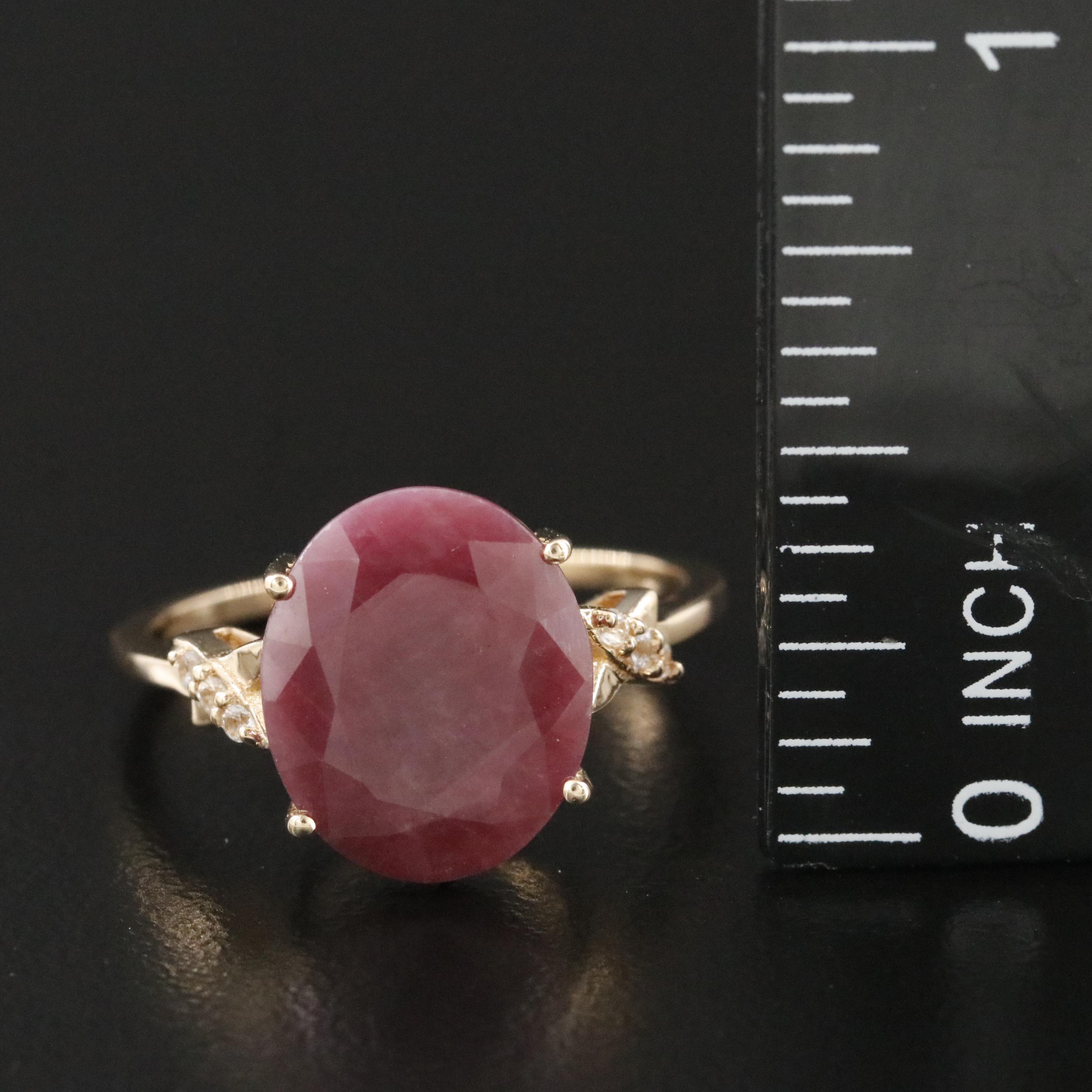 14K 3.08 CT Ruby and White Sapphire Ring