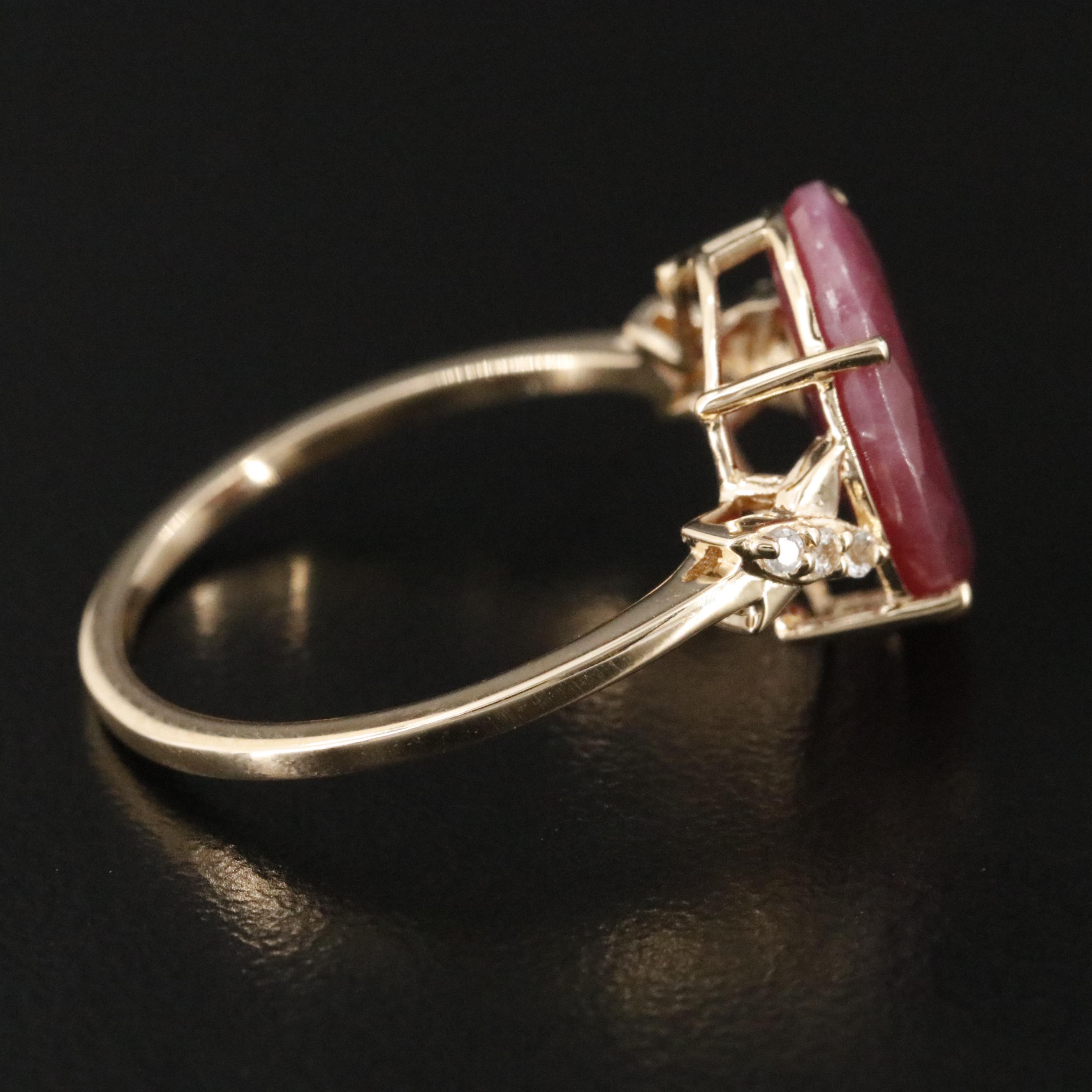 14K 3.08 CT Ruby and White Sapphire Ring