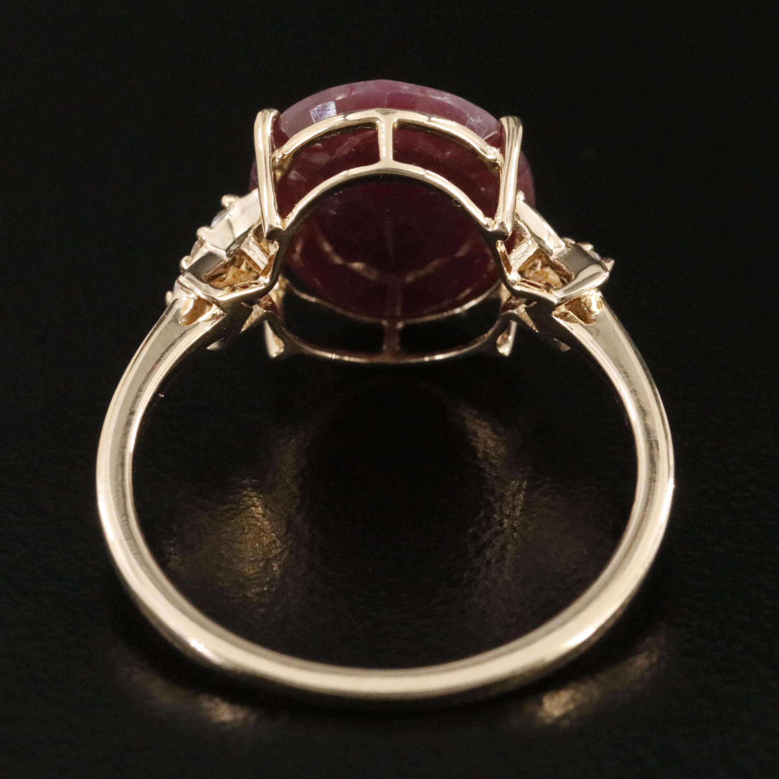 14K 3.08 CT Ruby and White Sapphire Ring