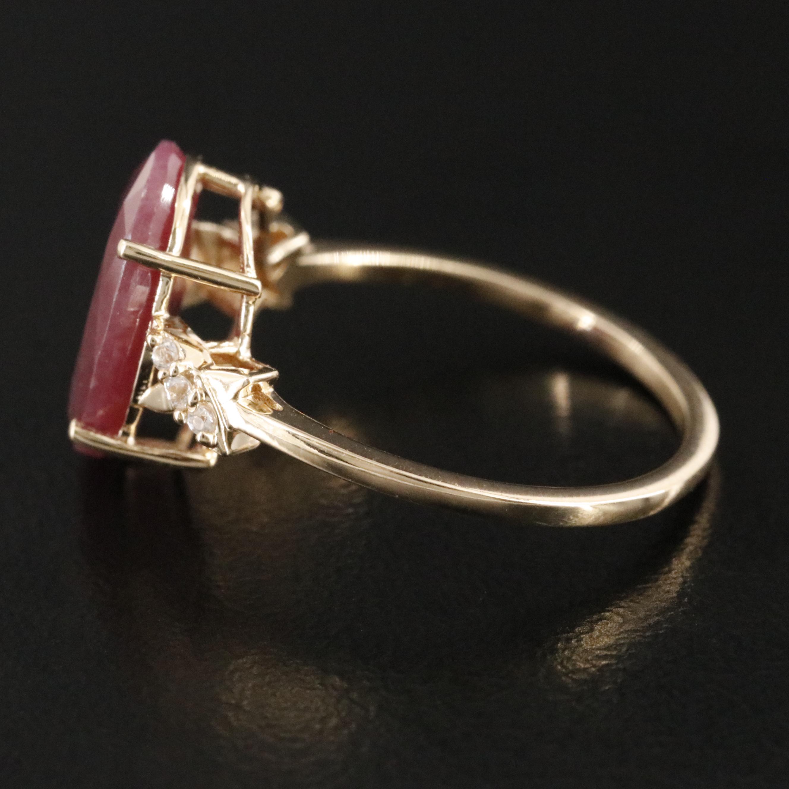 14K 3.08 CT Ruby and White Sapphire Ring