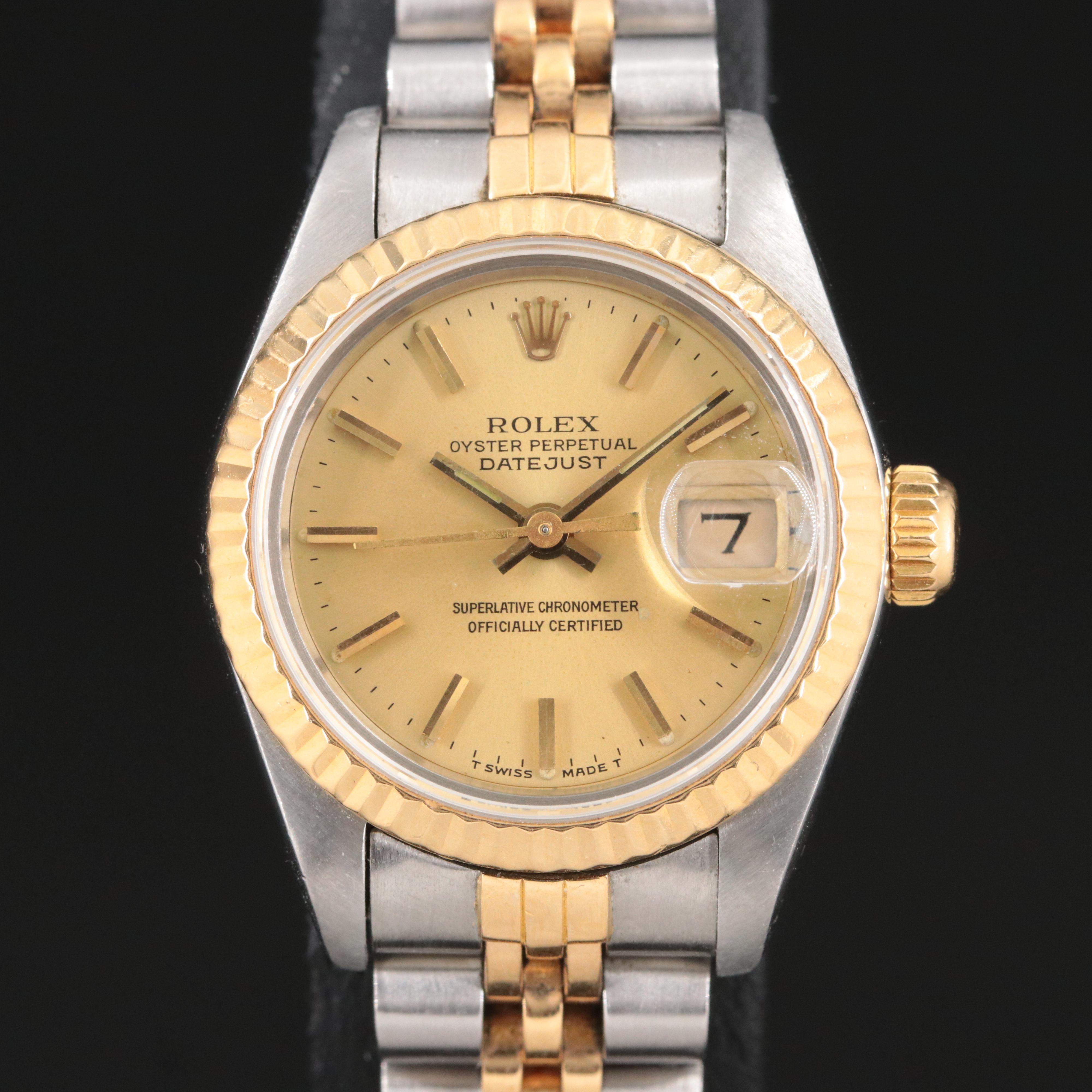 1985 Rolex Two Tone 18K & Steel Datejust Watch