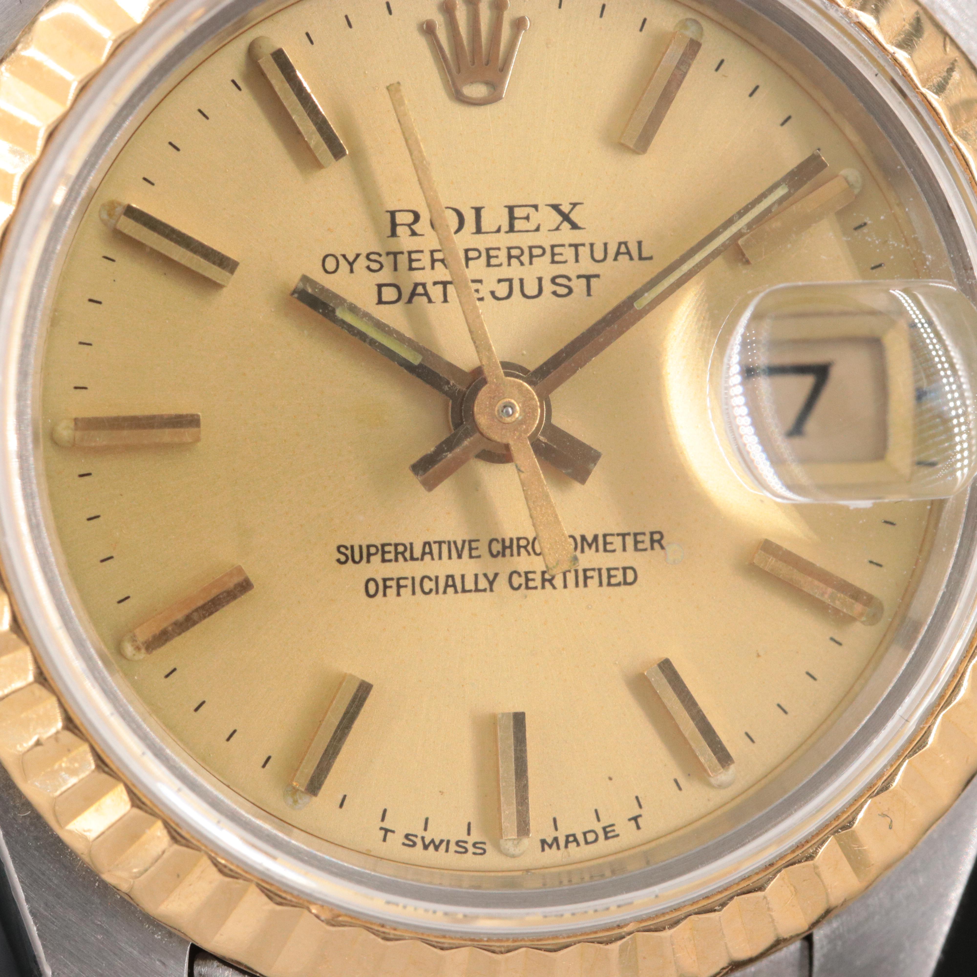 1985 Rolex Two Tone 18K & Steel Datejust Watch