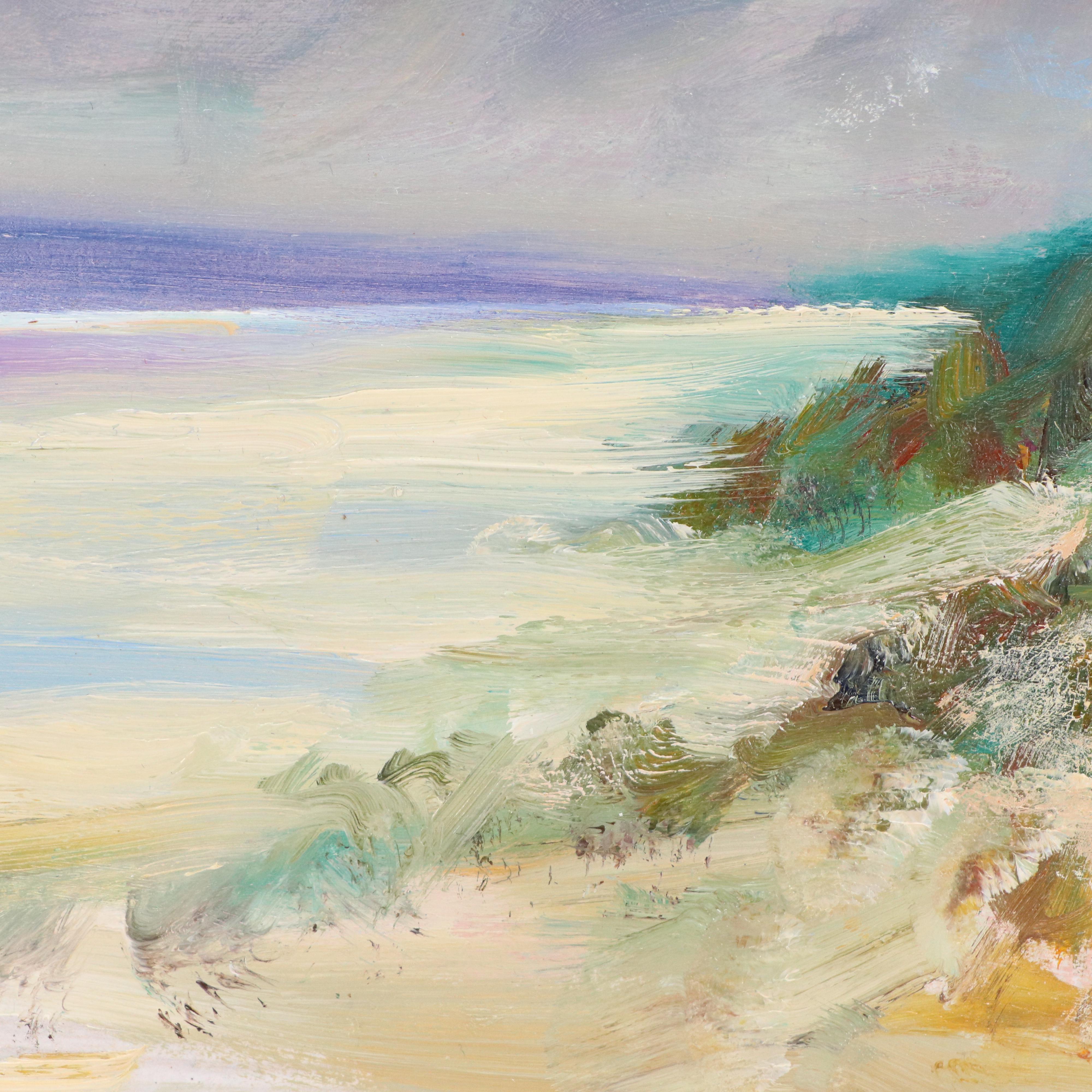 Nino Pippa Oil Painting "Southwest Florida - Best Friends Walking on a Beach"