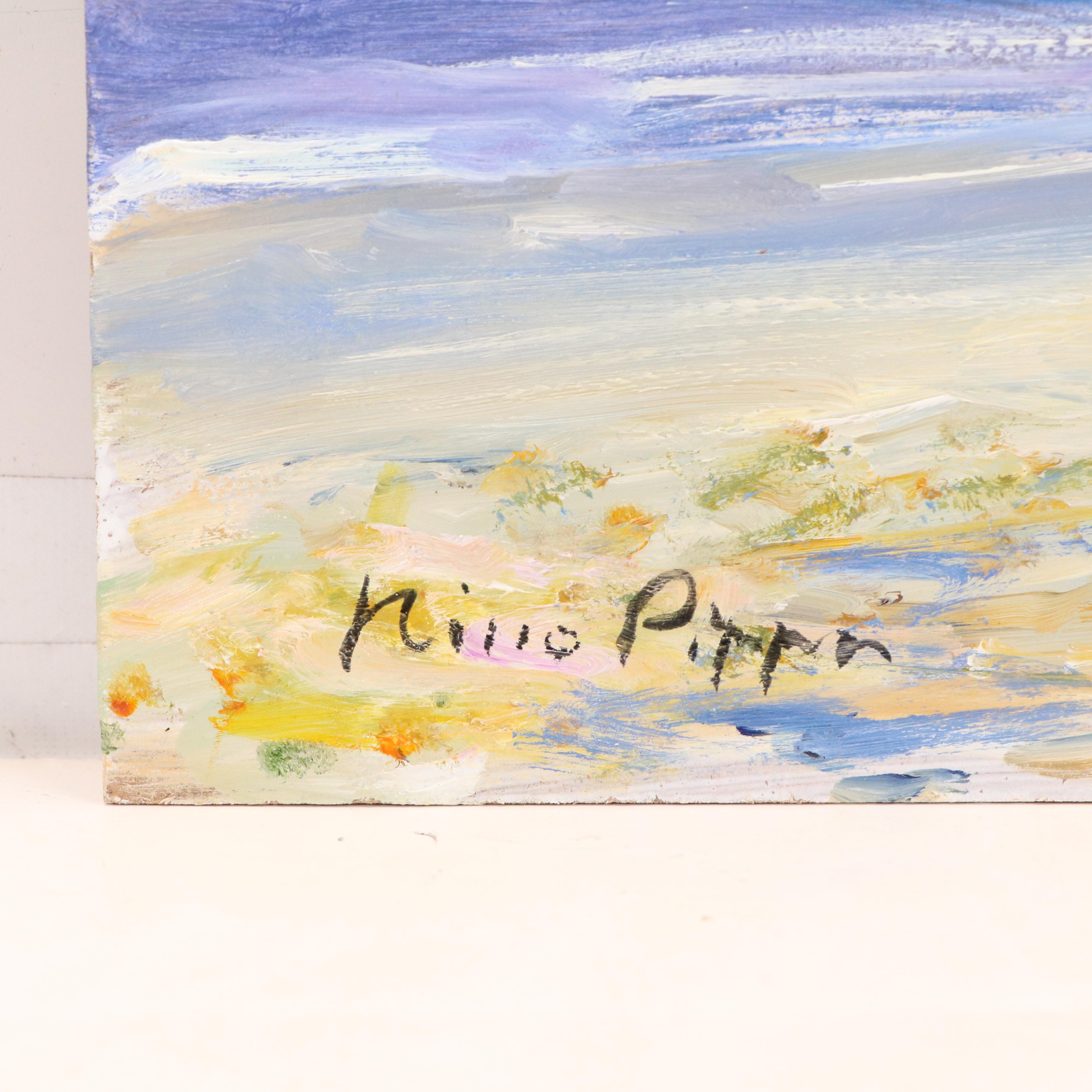 Nino Pippa Oil Painting "Southwest Florida - Best Friends Walking on a Beach"