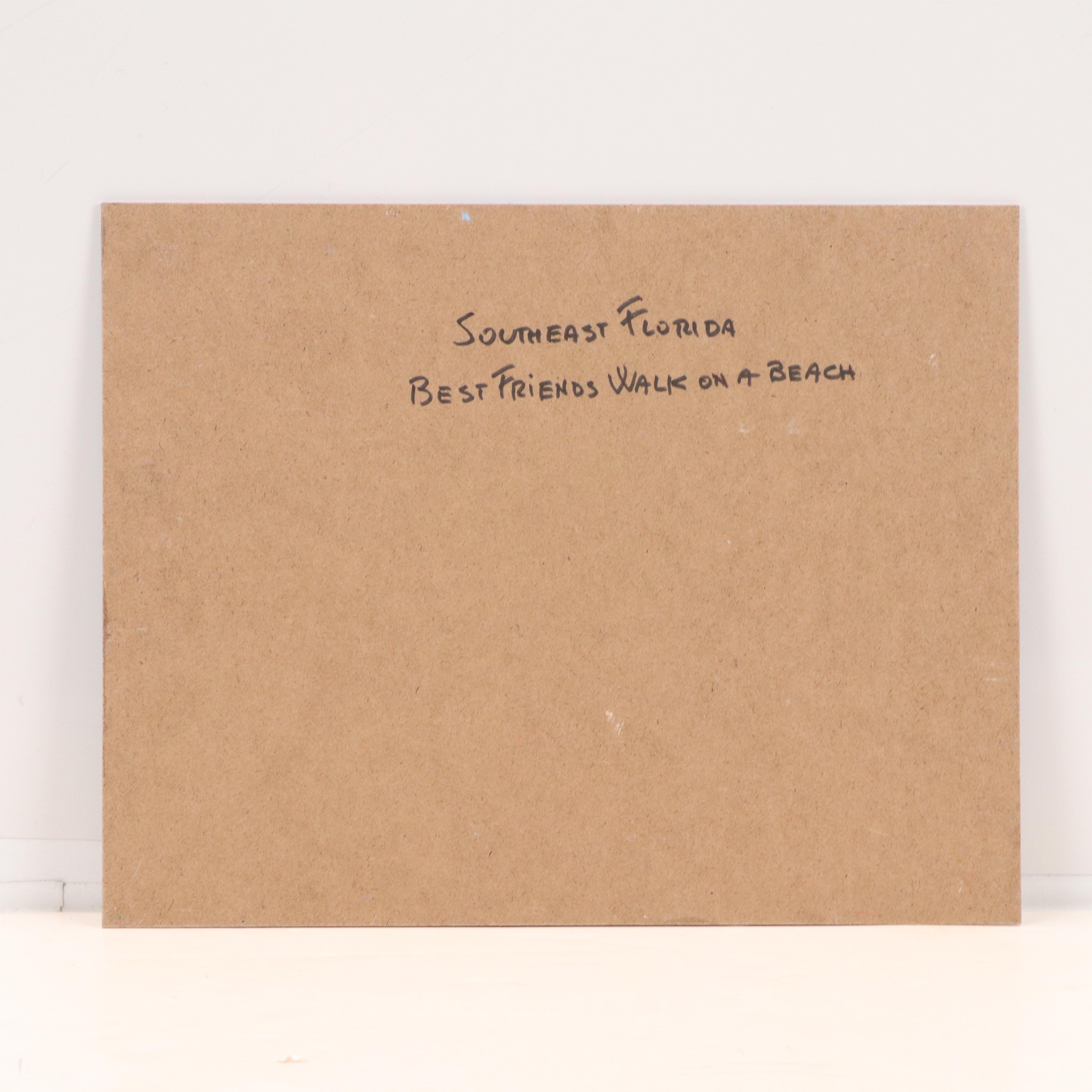 Nino Pippa Oil Painting "Southwest Florida - Best Friends Walking on a Beach"