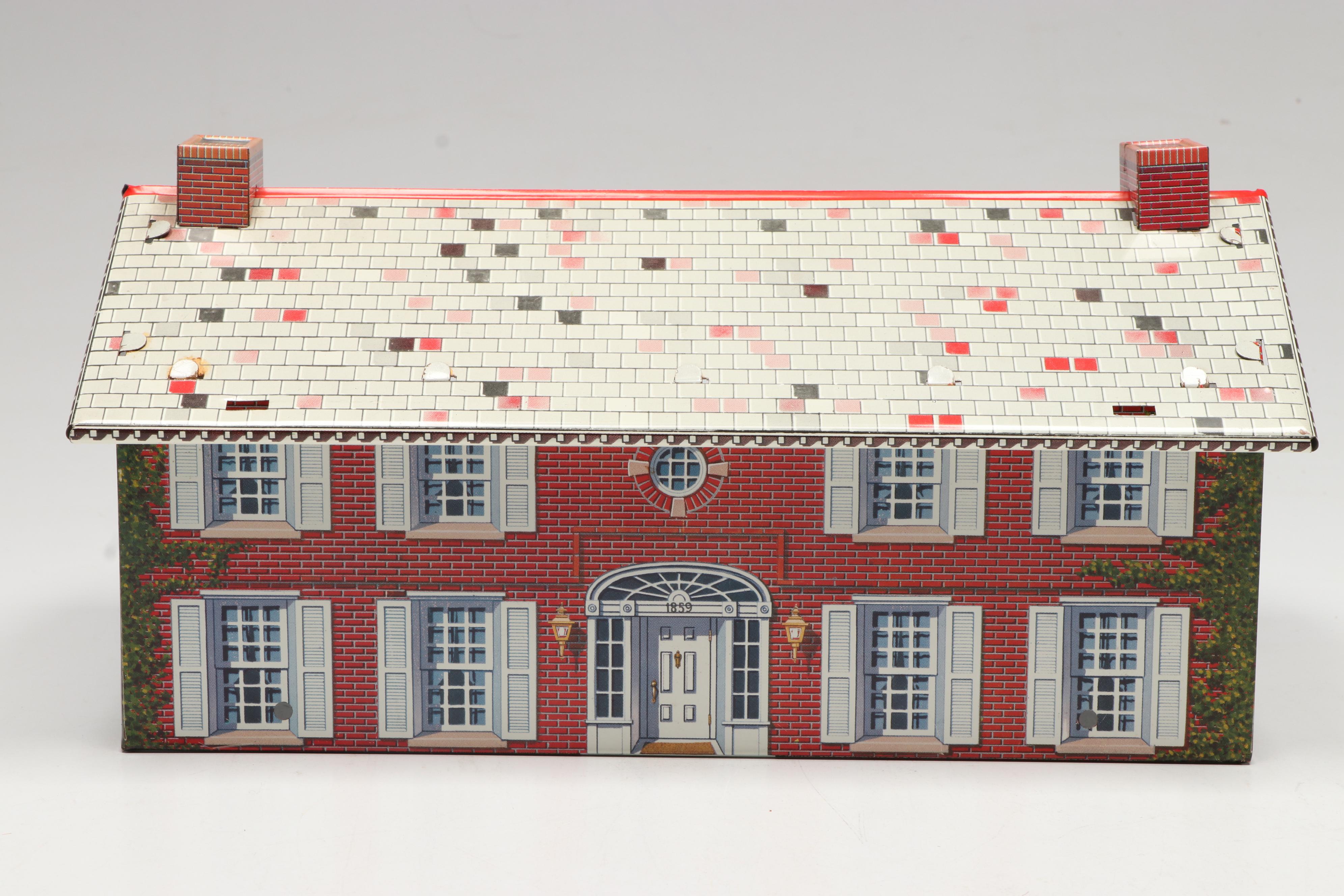 Marx Tin Lithograph House with Busch and Other Train Prop Cars