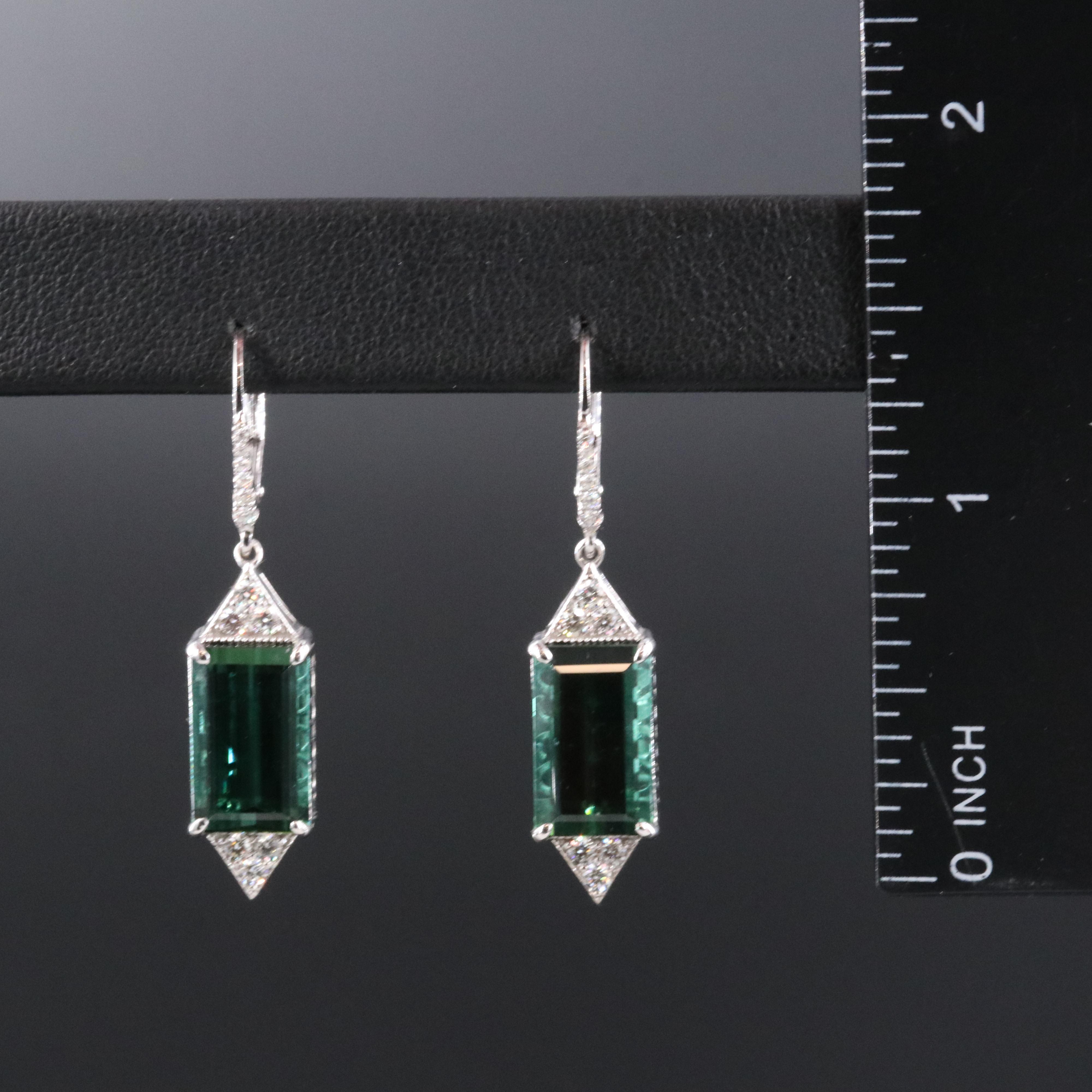14K 9.00 CTW Tourmaline and Diamond Earrings