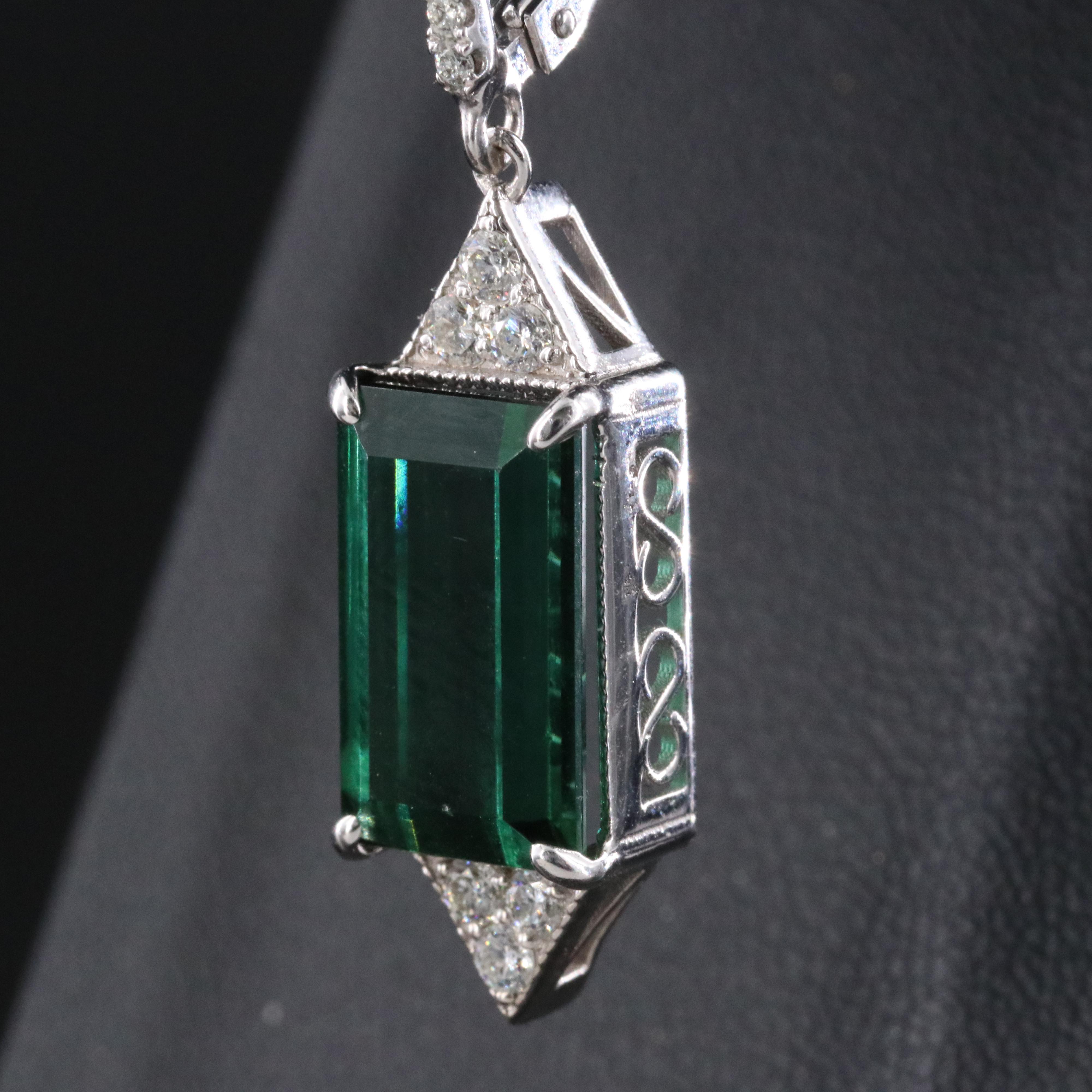 14K 9.00 CTW Tourmaline and Diamond Earrings