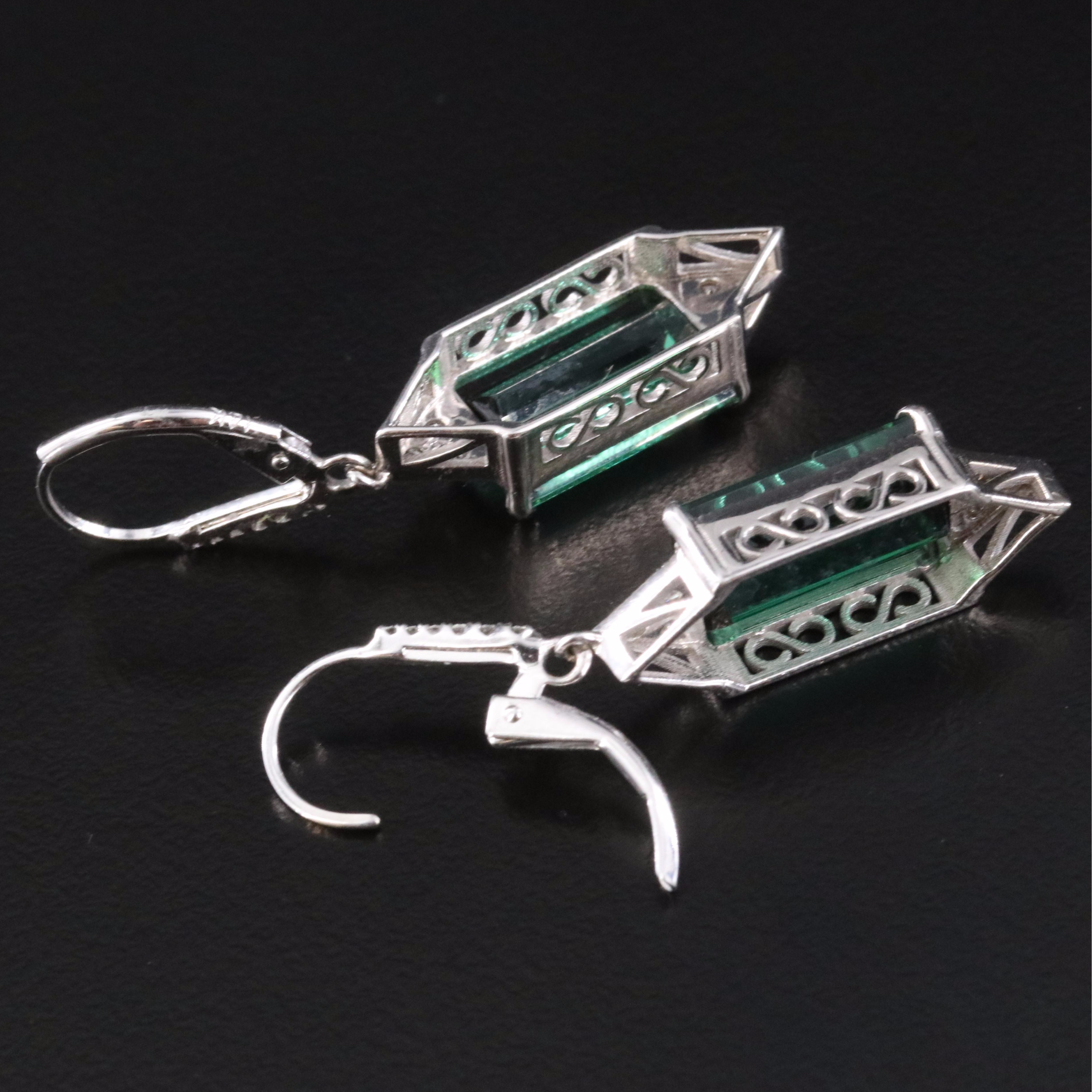 14K 9.00 CTW Tourmaline and Diamond Earrings