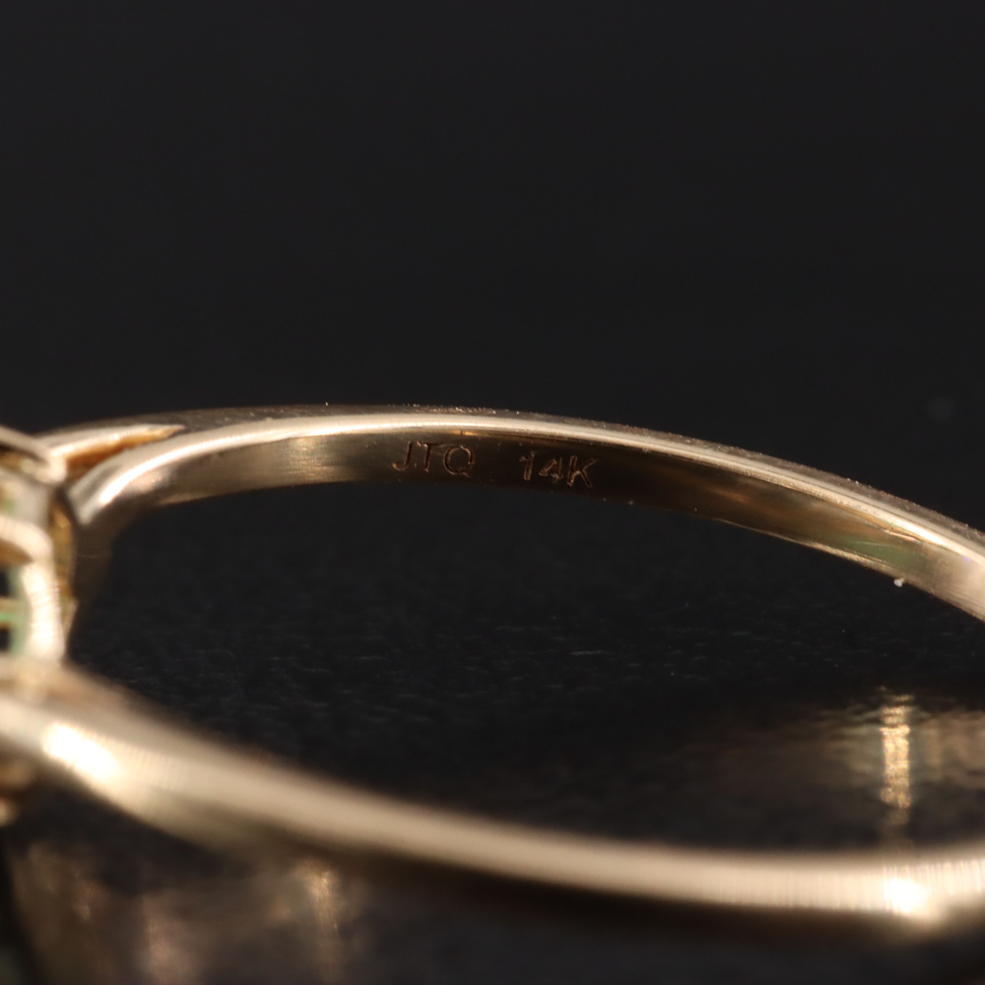 14K Emerald and White Sapphire Ring