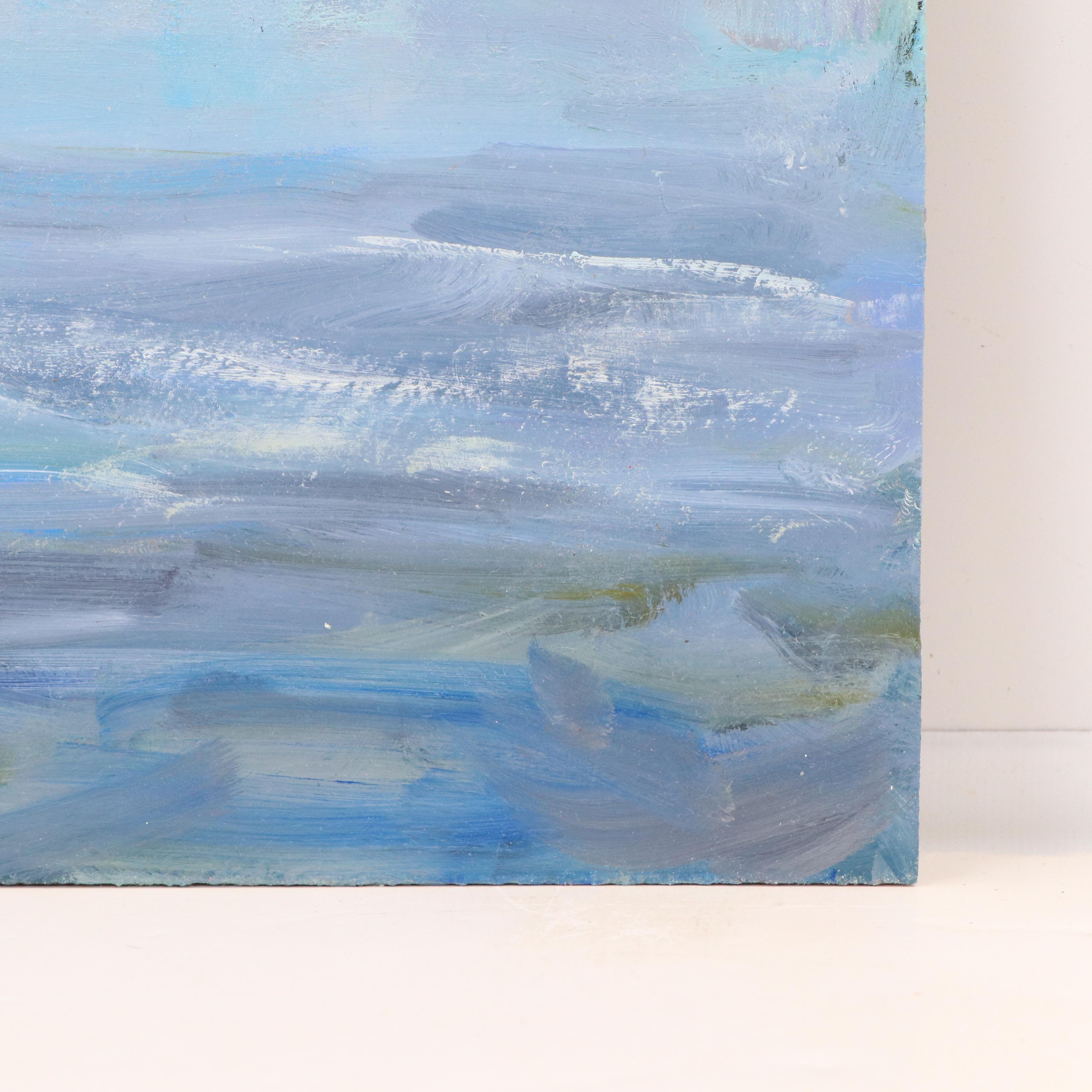 Nino Pippa Seascape Oil Painting "North Carolina - Seagulls and Sailboats," 2022