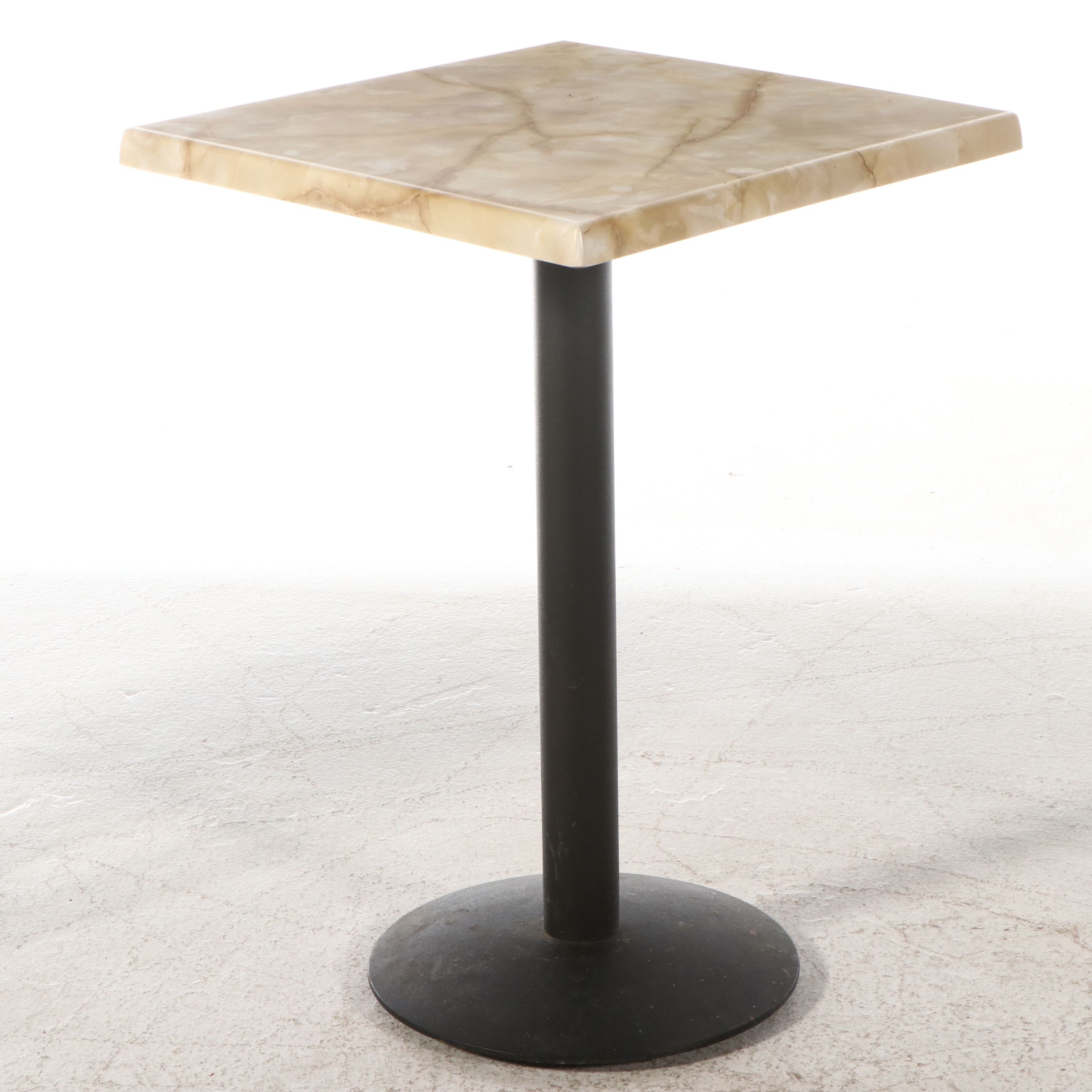 SM France Faux Marble Table with Art Nouveau Style Bentwood Barstools