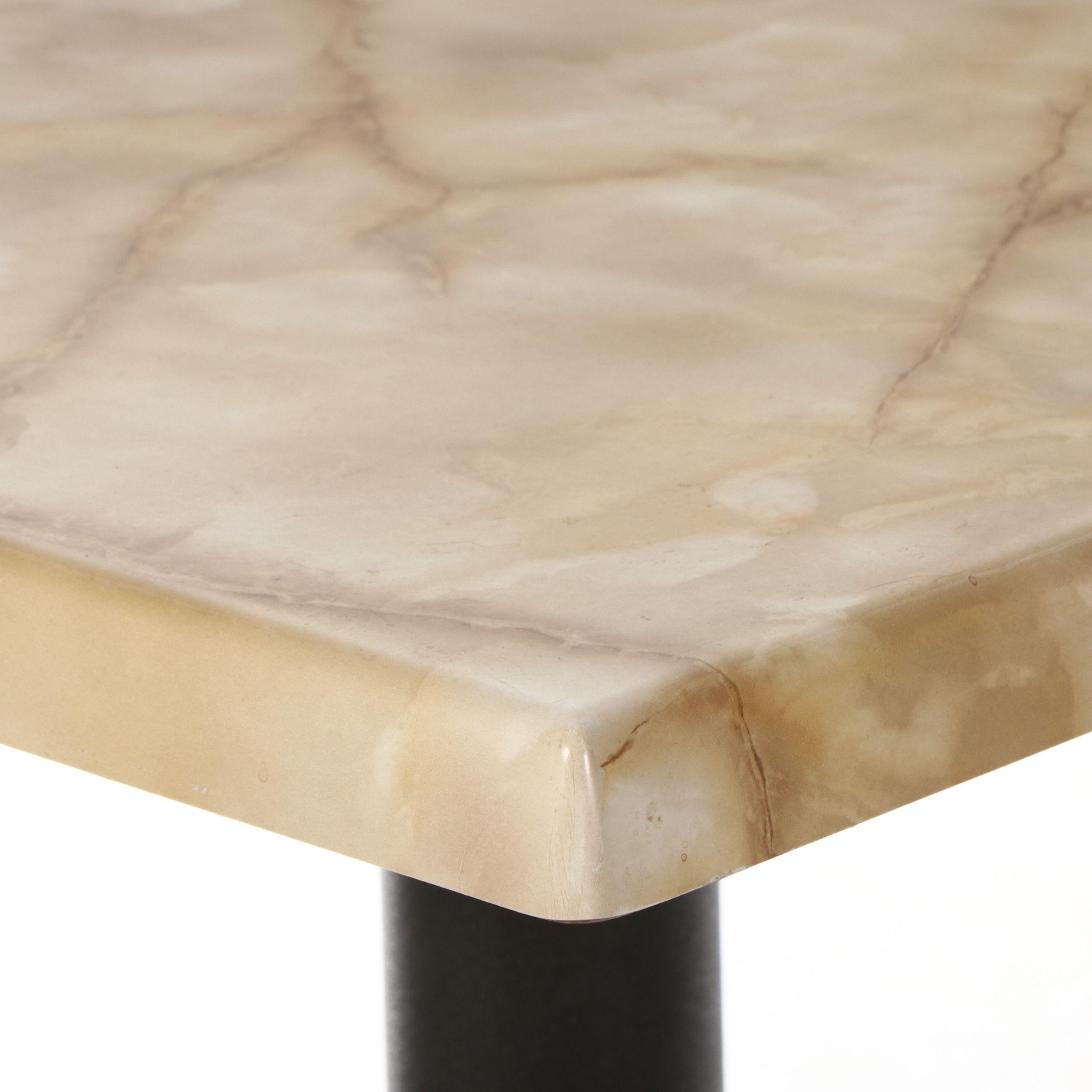 SM France Faux Marble Table with Art Nouveau Style Bentwood Barstools