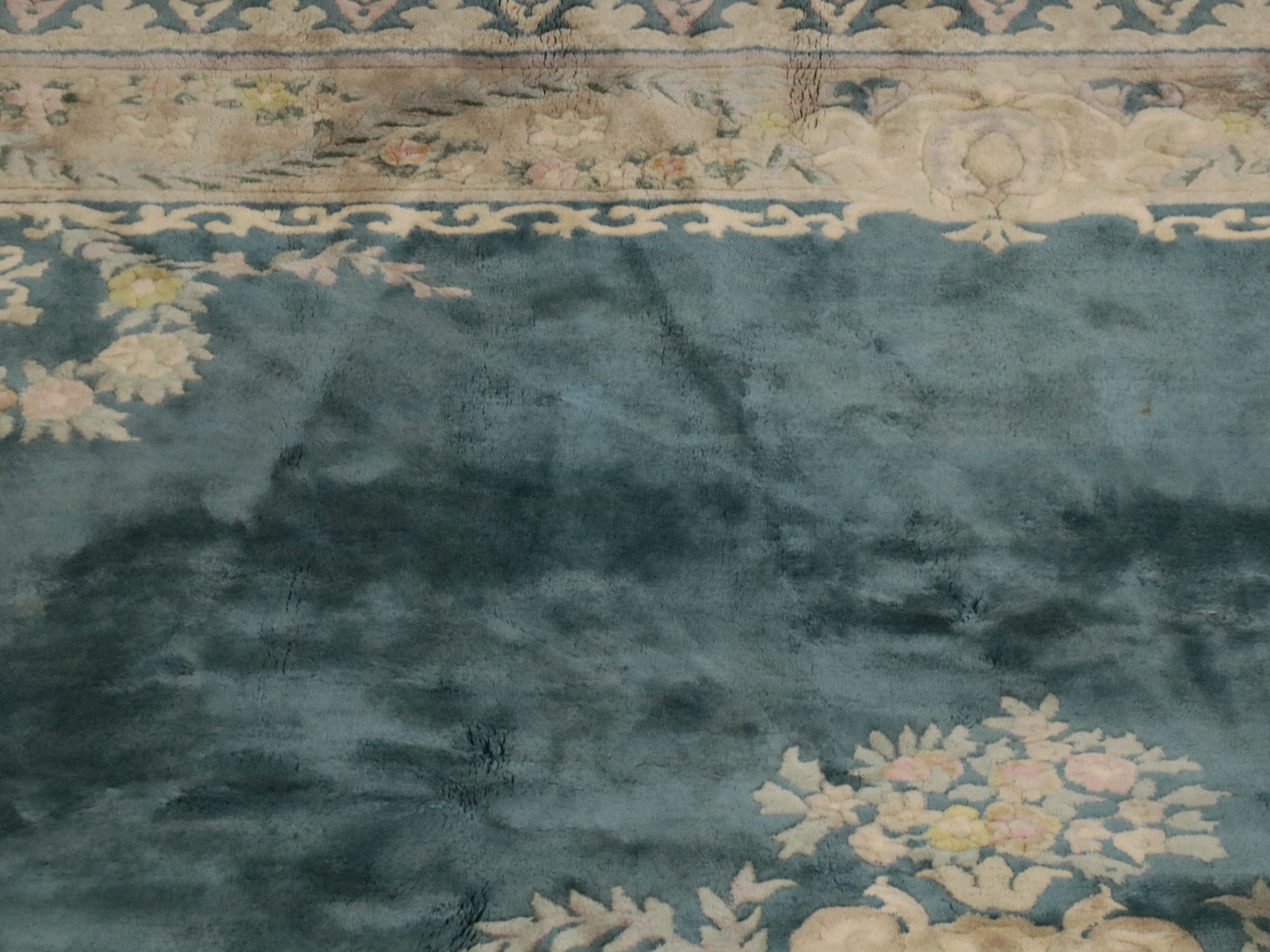 9'9 x 14'4 Hand-Knotted Indo-French Aubusson Room-Sized Rug