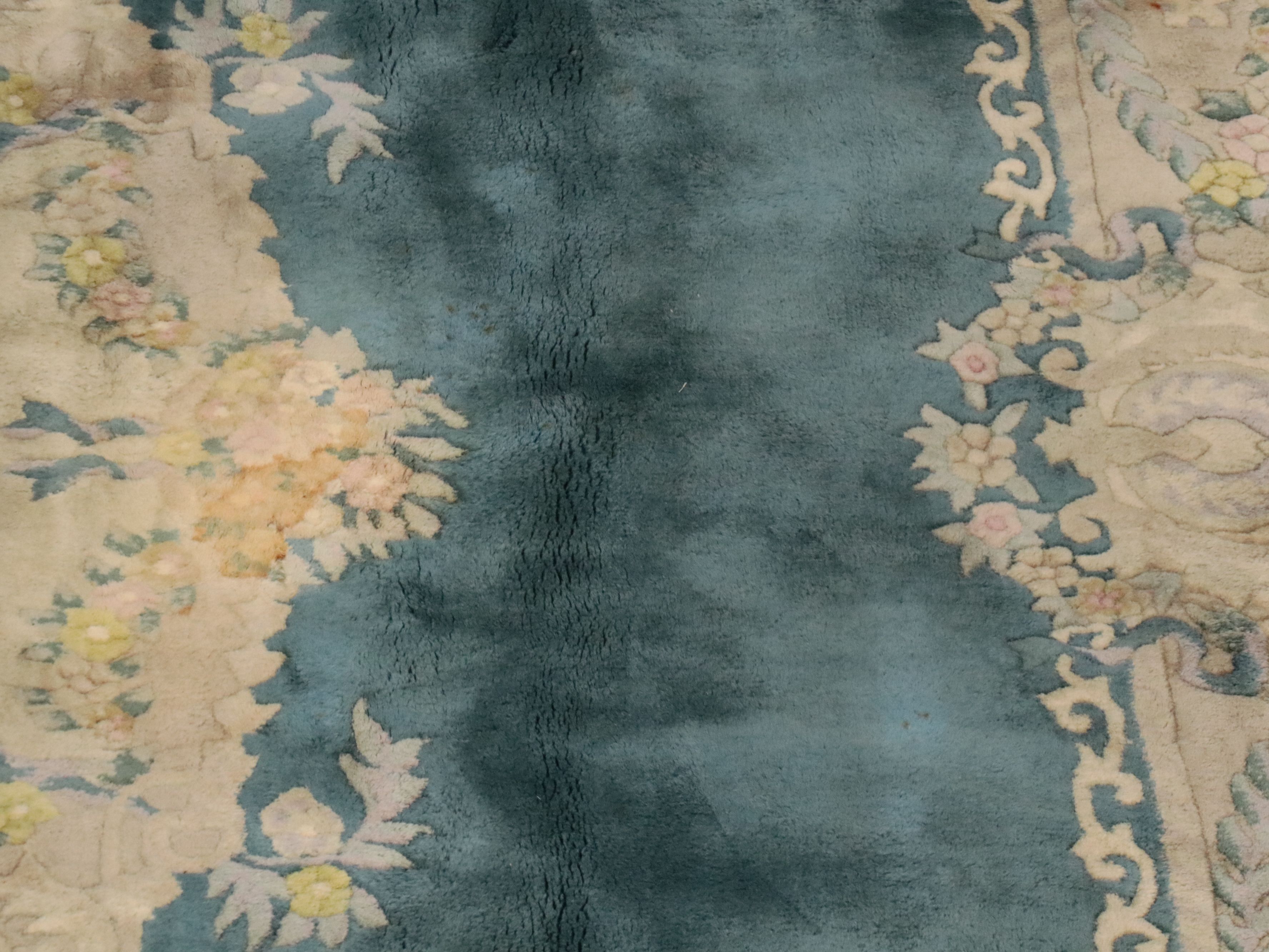 9'9 x 14'4 Hand-Knotted Indo-French Aubusson Room-Sized Rug