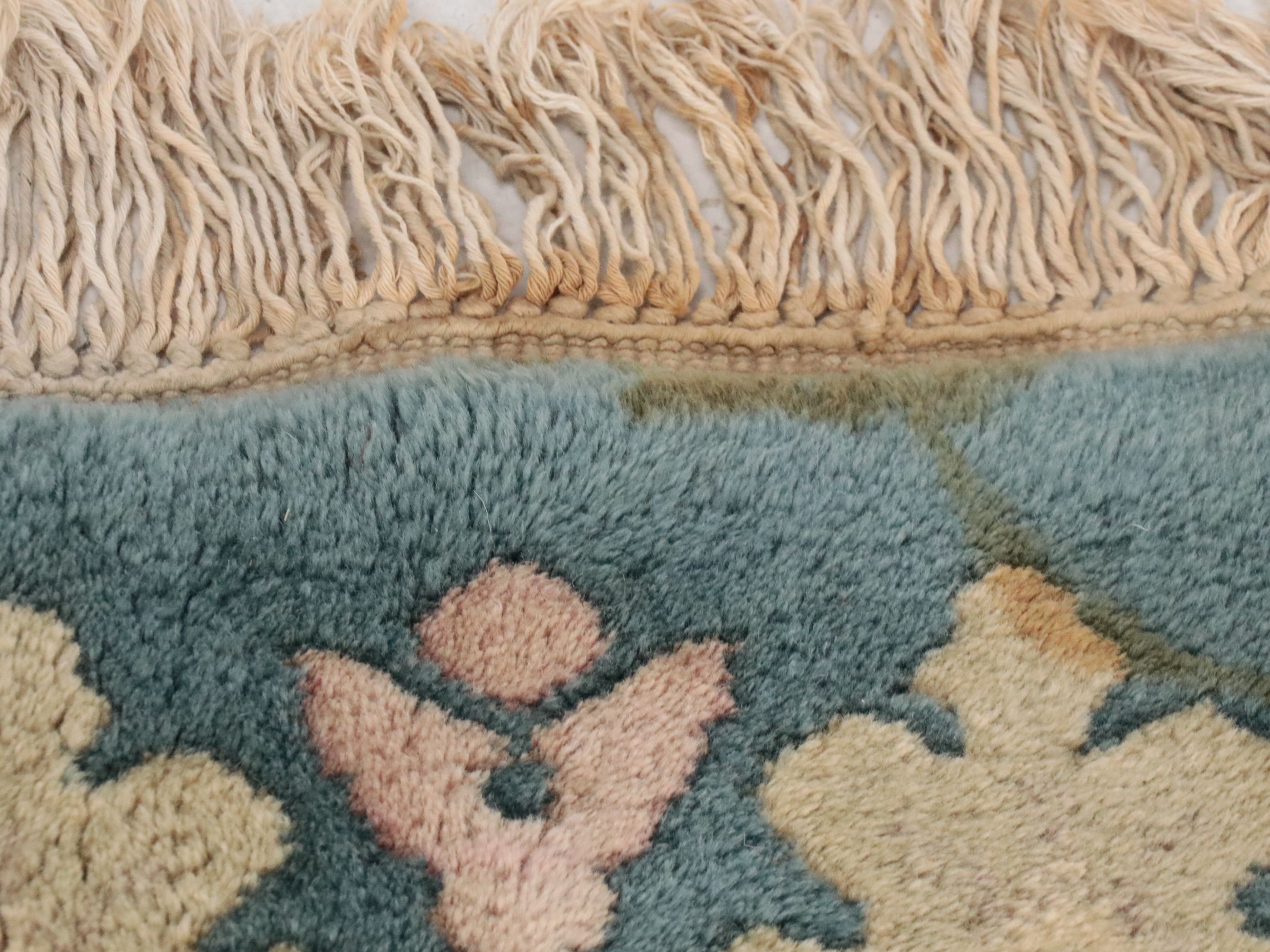 9'9 x 14'4 Hand-Knotted Indo-French Aubusson Room-Sized Rug