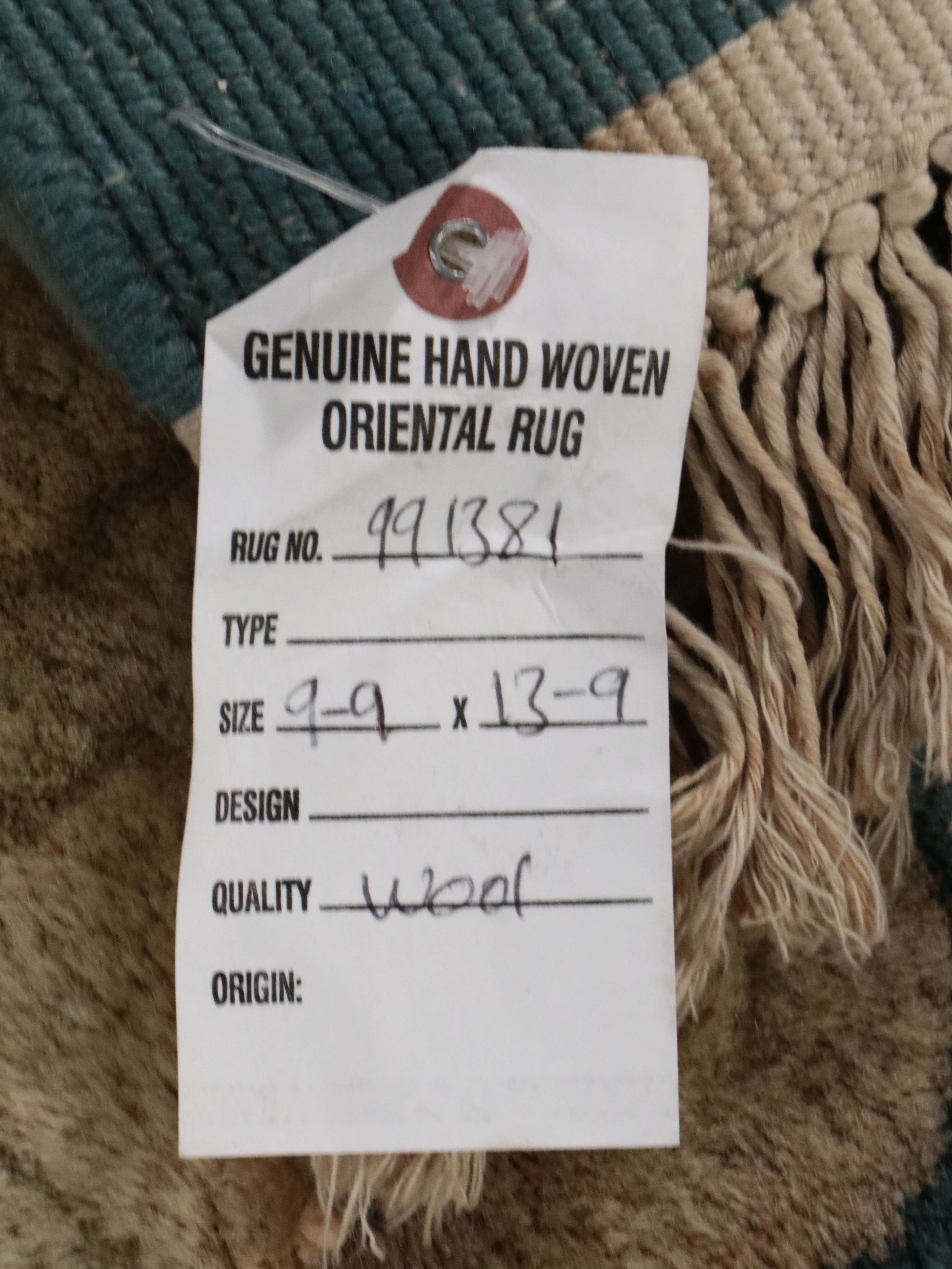 9'9 x 14'4 Hand-Knotted Indo-French Aubusson Room-Sized Rug