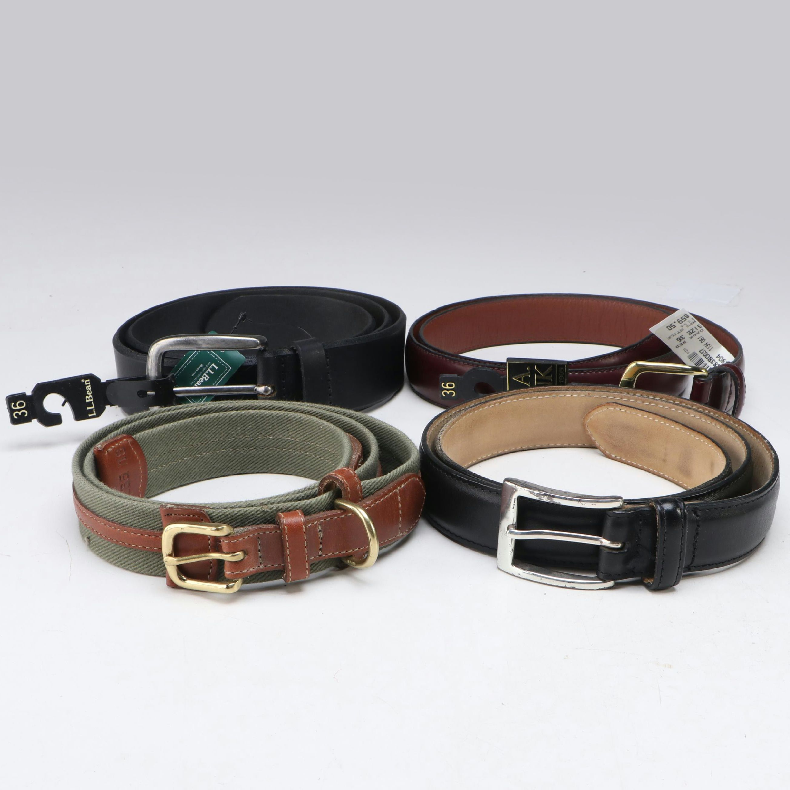Men's L.L. Bean, Jos. A. Bank, and Other Belts