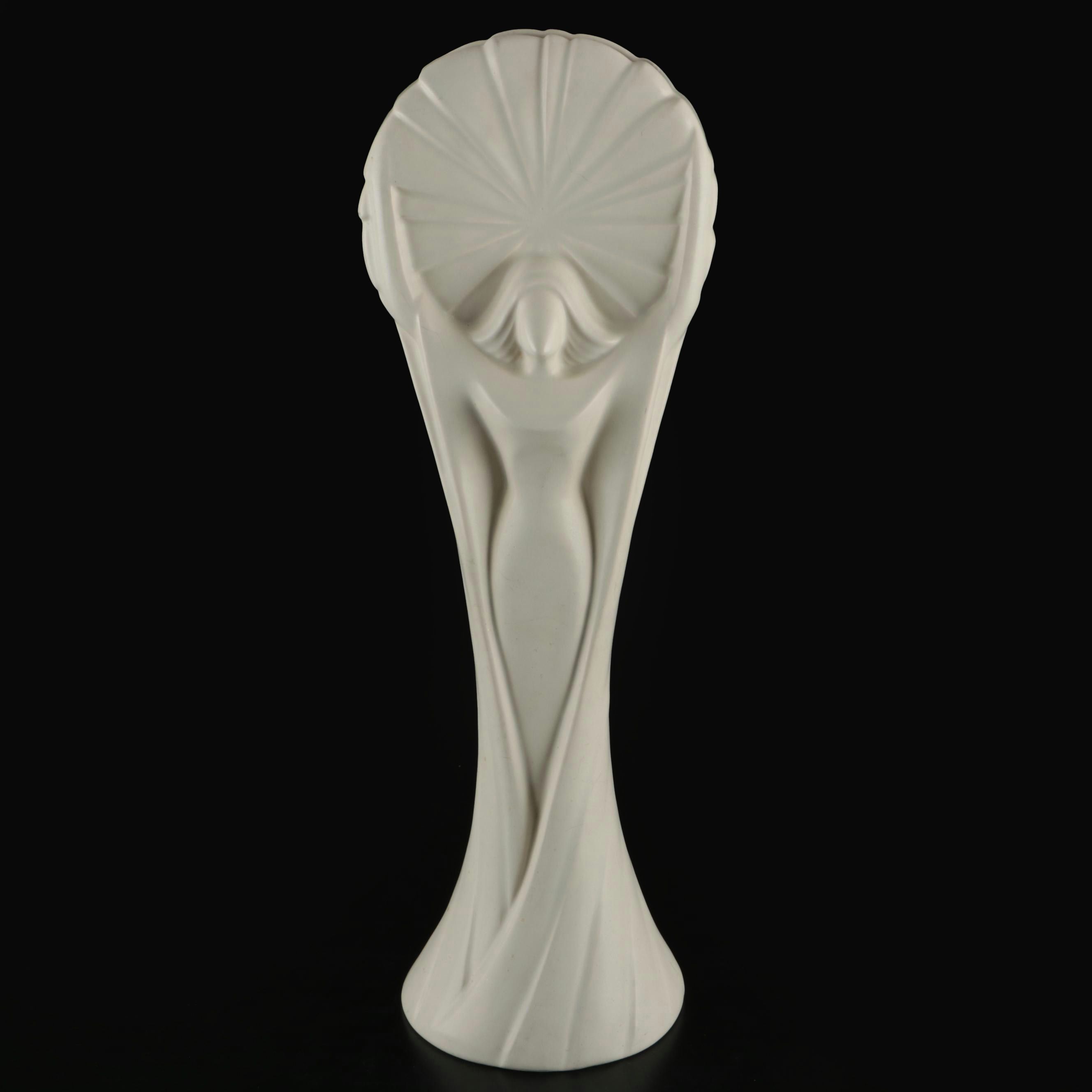 Haeger Pottery Art Deco Style Lady Holding the Sun Vase