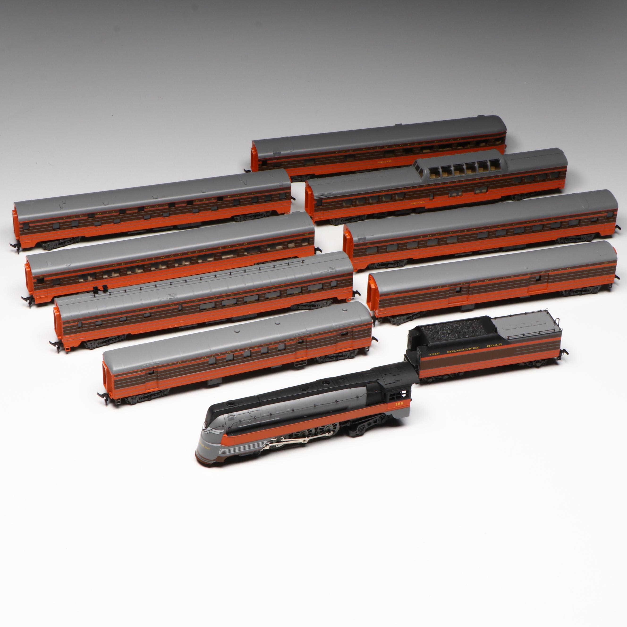 Rivarossi HO Scale Milwaukee Road Locomotive, Passenger and More Train Cars