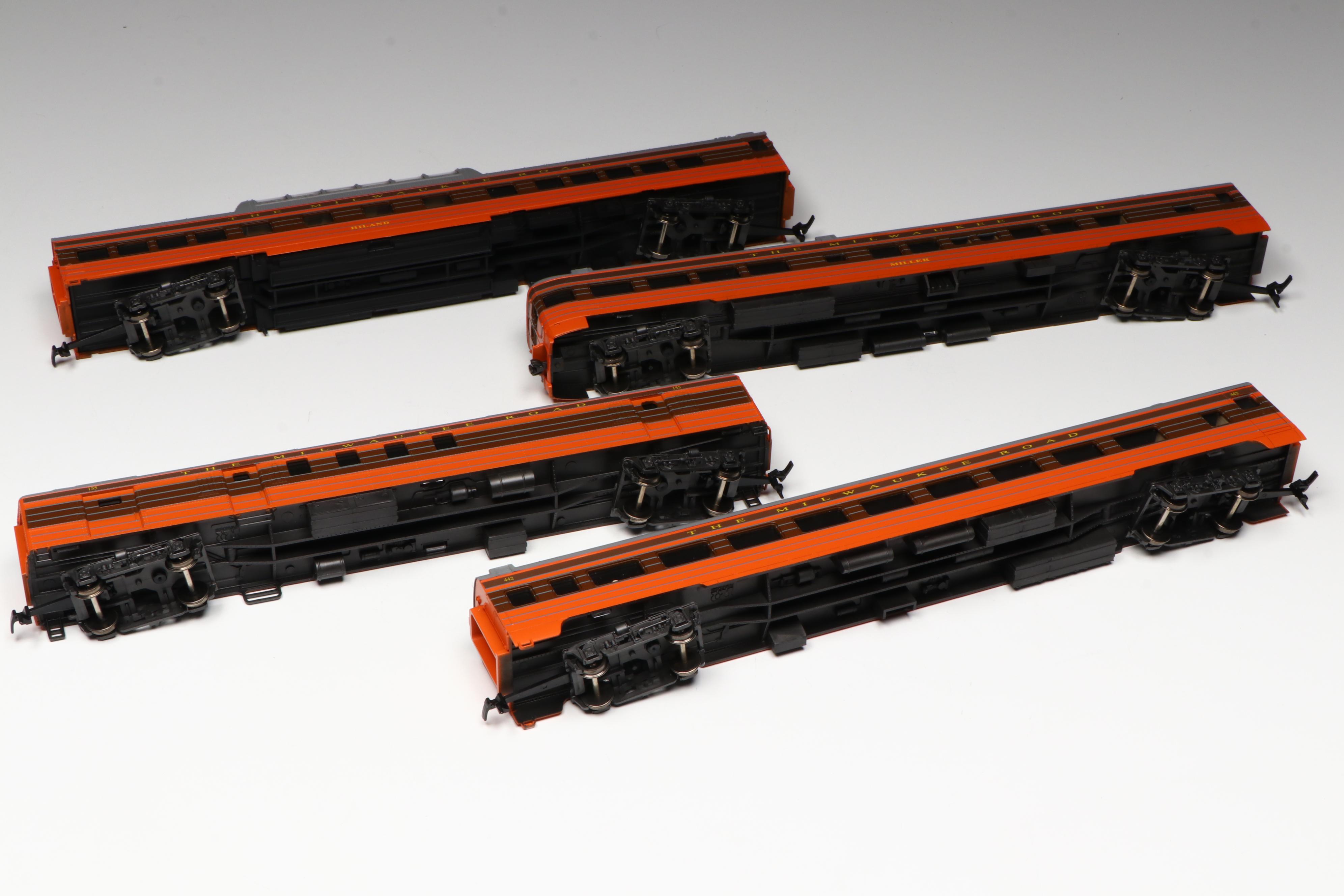 Rivarossi HO Scale Milwaukee Road Locomotive, Passenger and More Train Cars