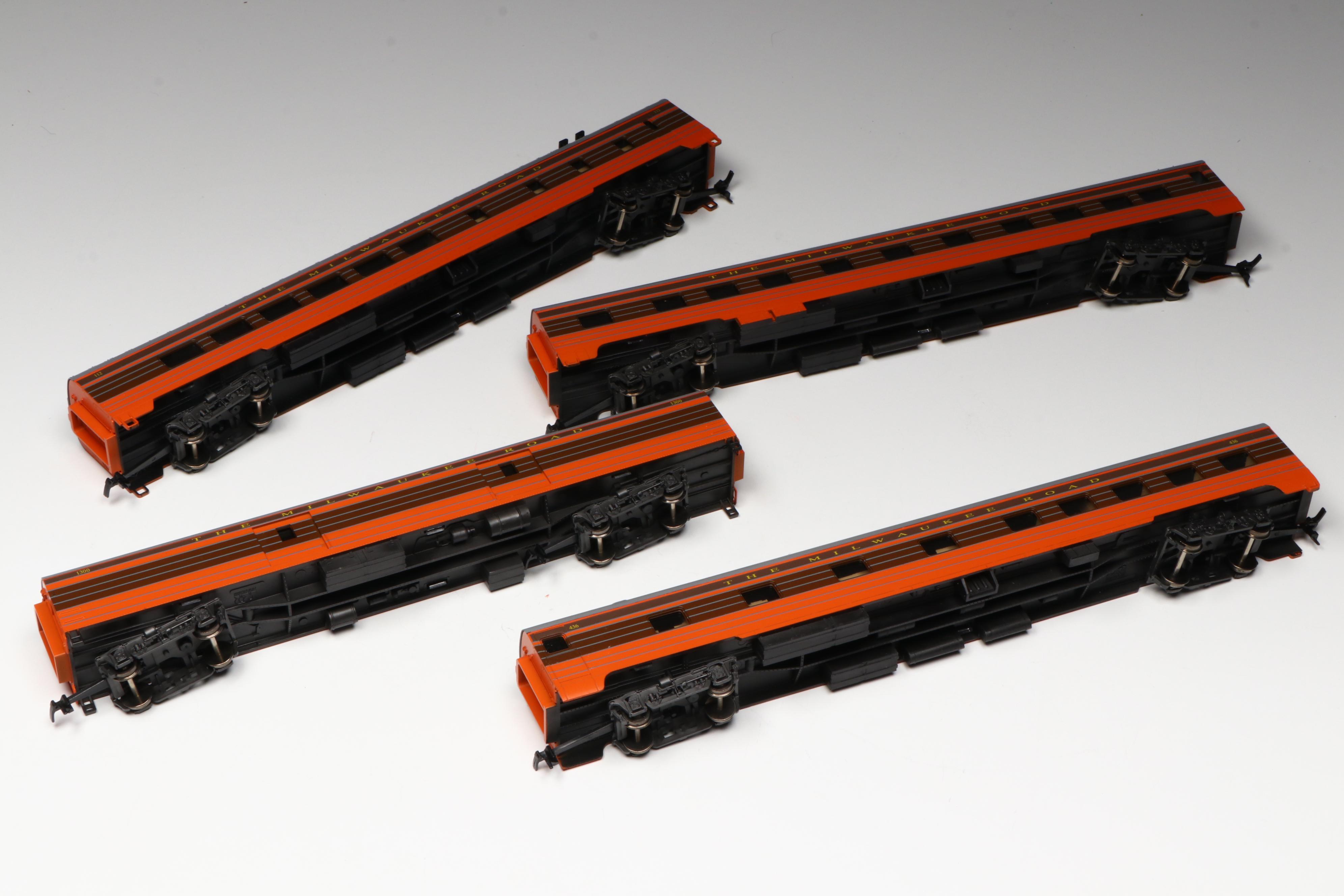 Rivarossi HO Scale Milwaukee Road Locomotive, Passenger and More Train Cars