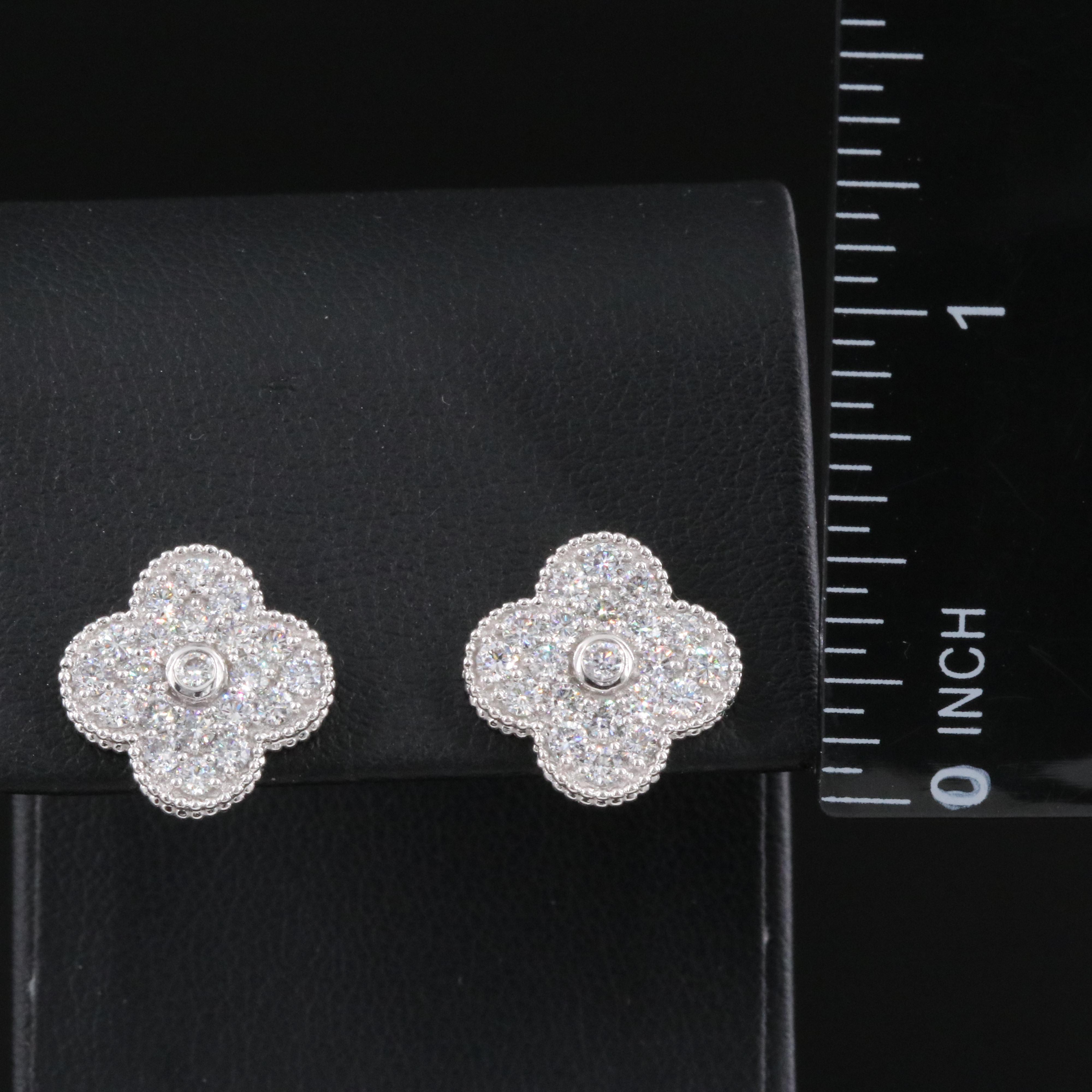 14K 1.05 CTW Lab Grown Diamond Quatrefoil Earrings