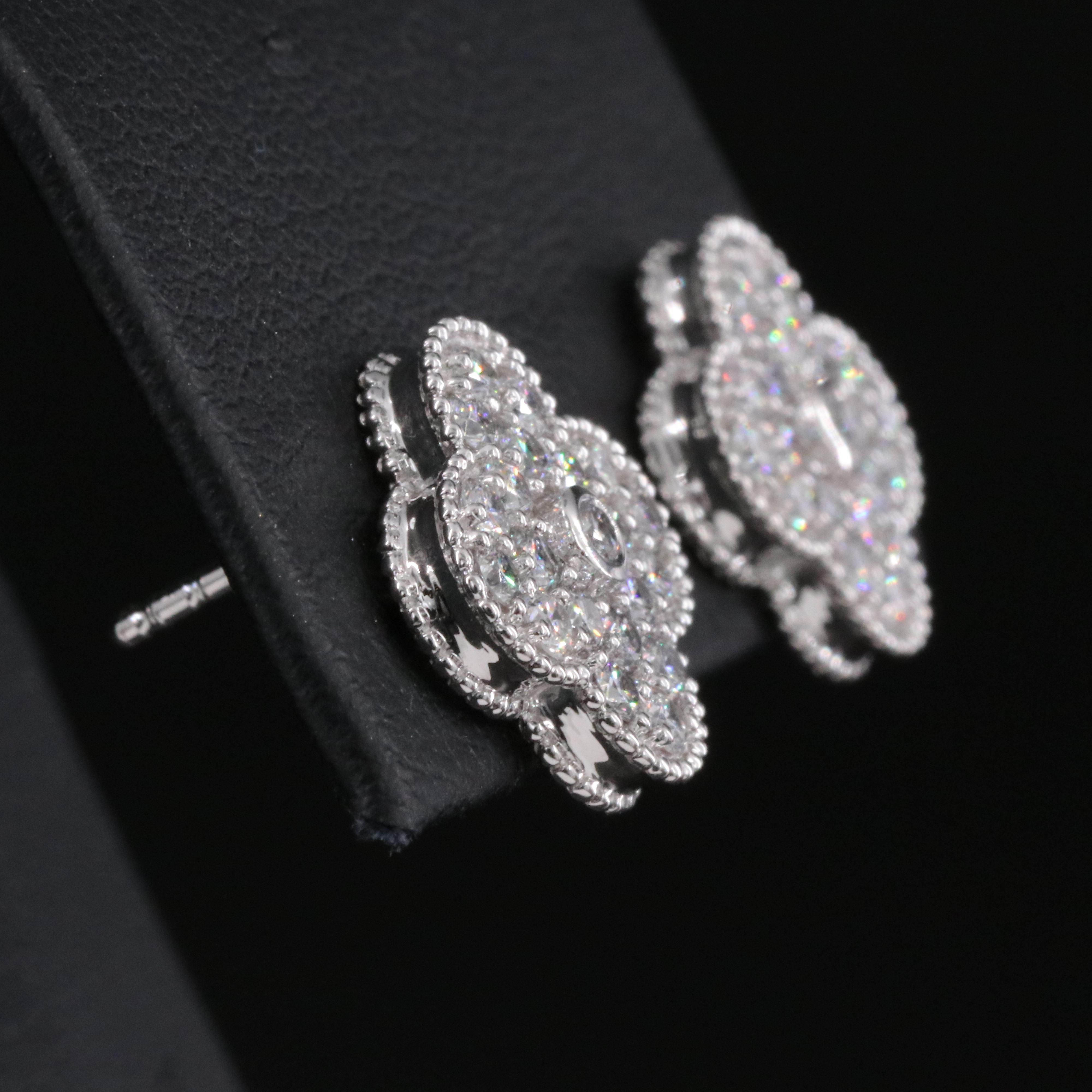 14K 1.05 CTW Lab Grown Diamond Quatrefoil Earrings