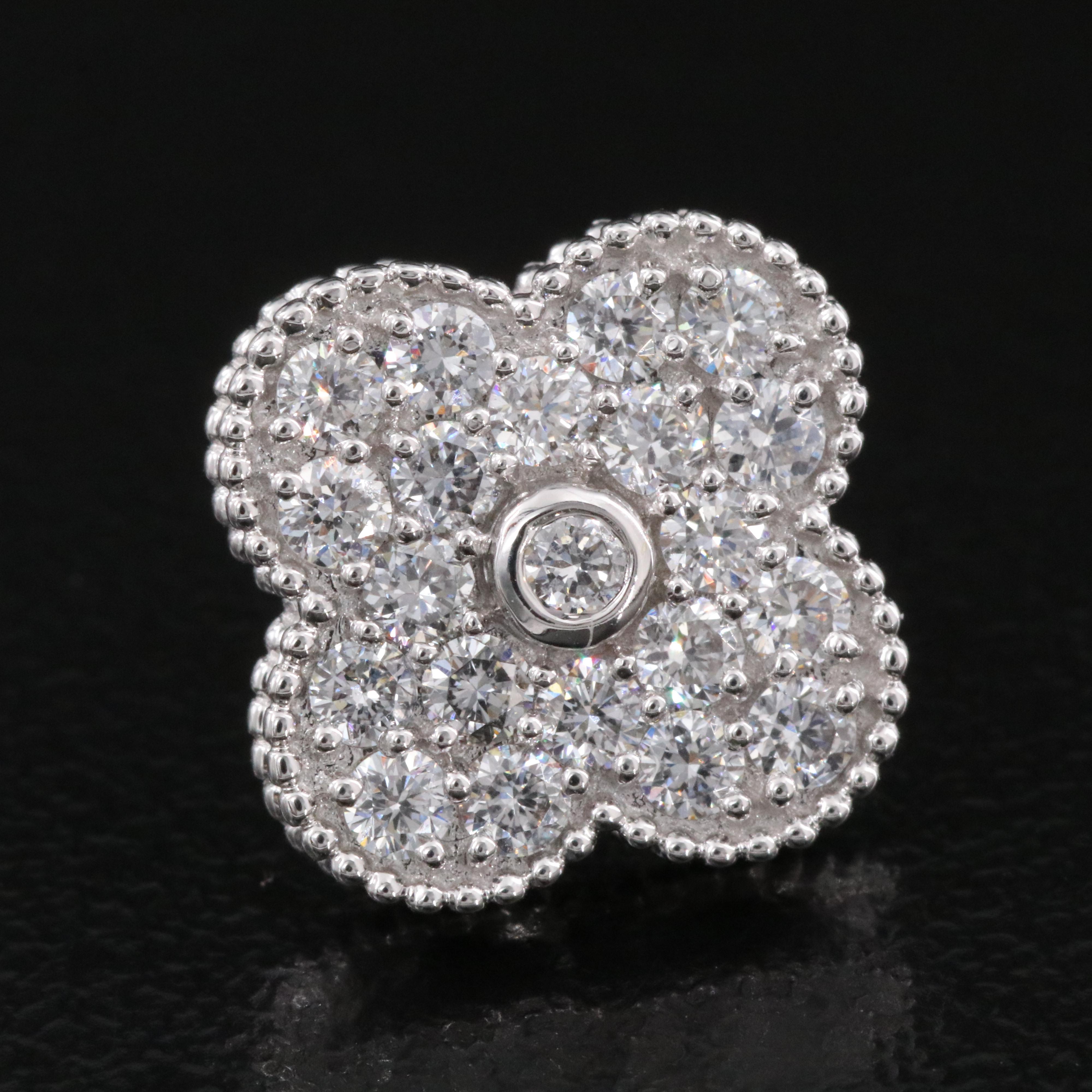 14K 1.05 CTW Lab Grown Diamond Quatrefoil Earrings