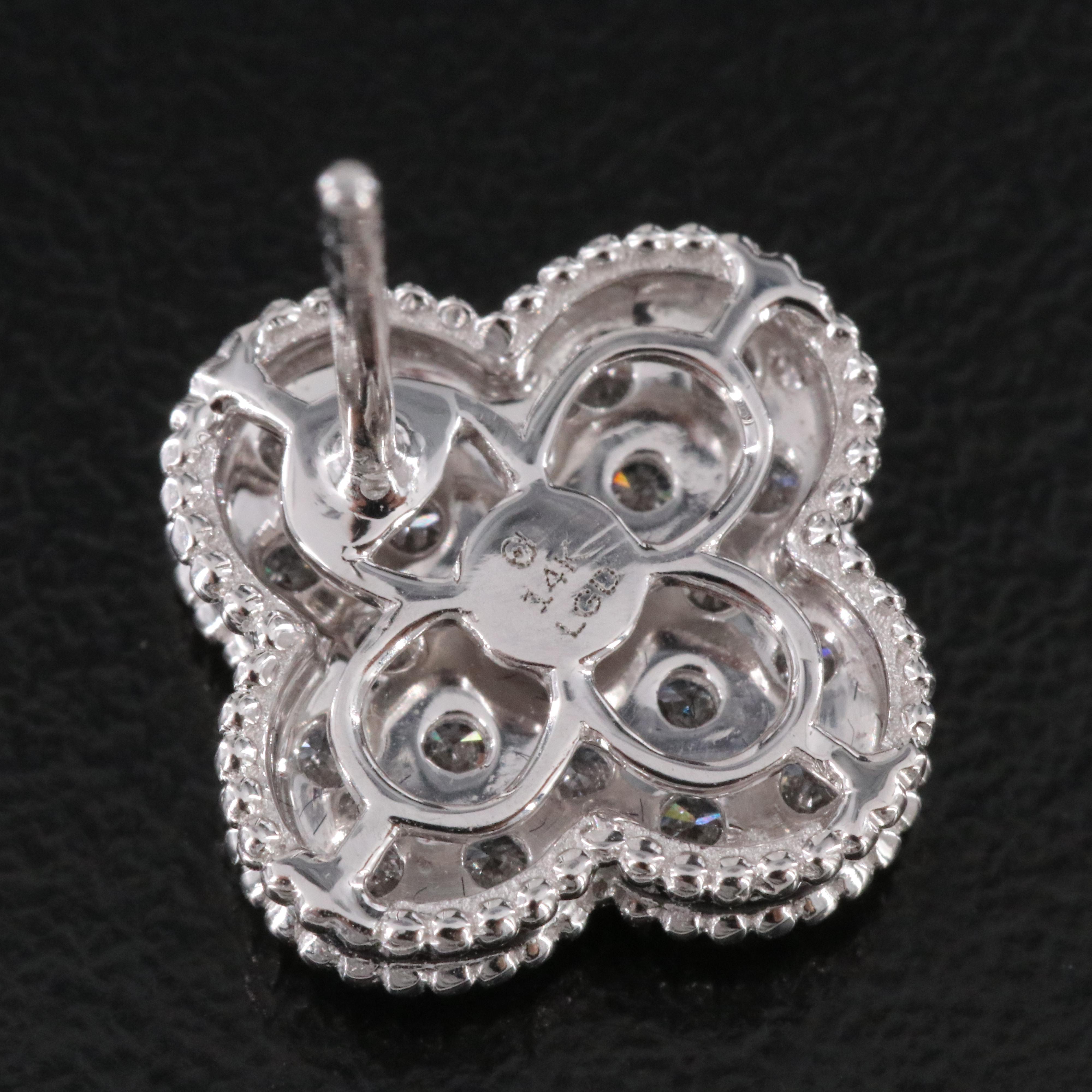 14K 1.05 CTW Lab Grown Diamond Quatrefoil Earrings