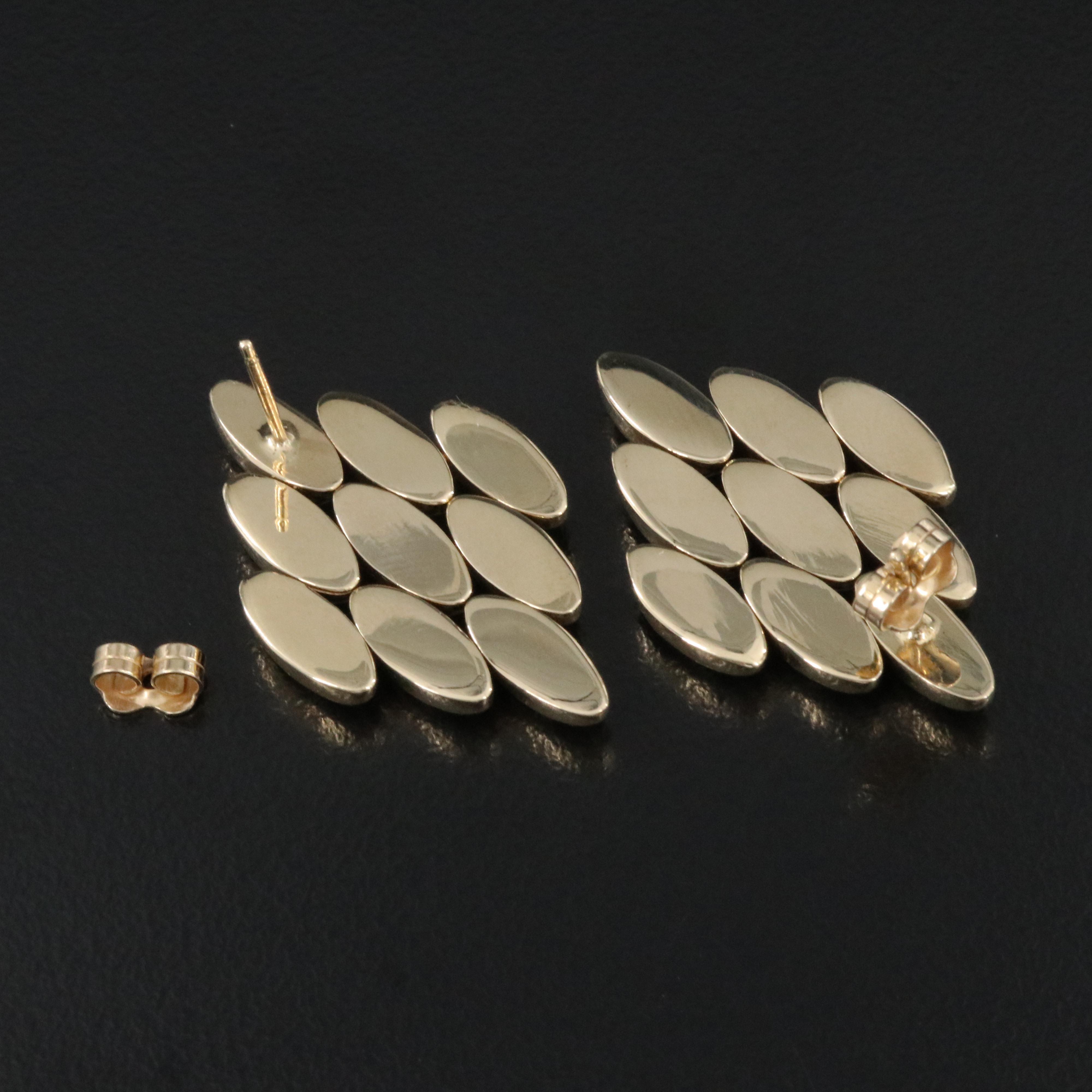 Italian 14K Panther Link Earrings