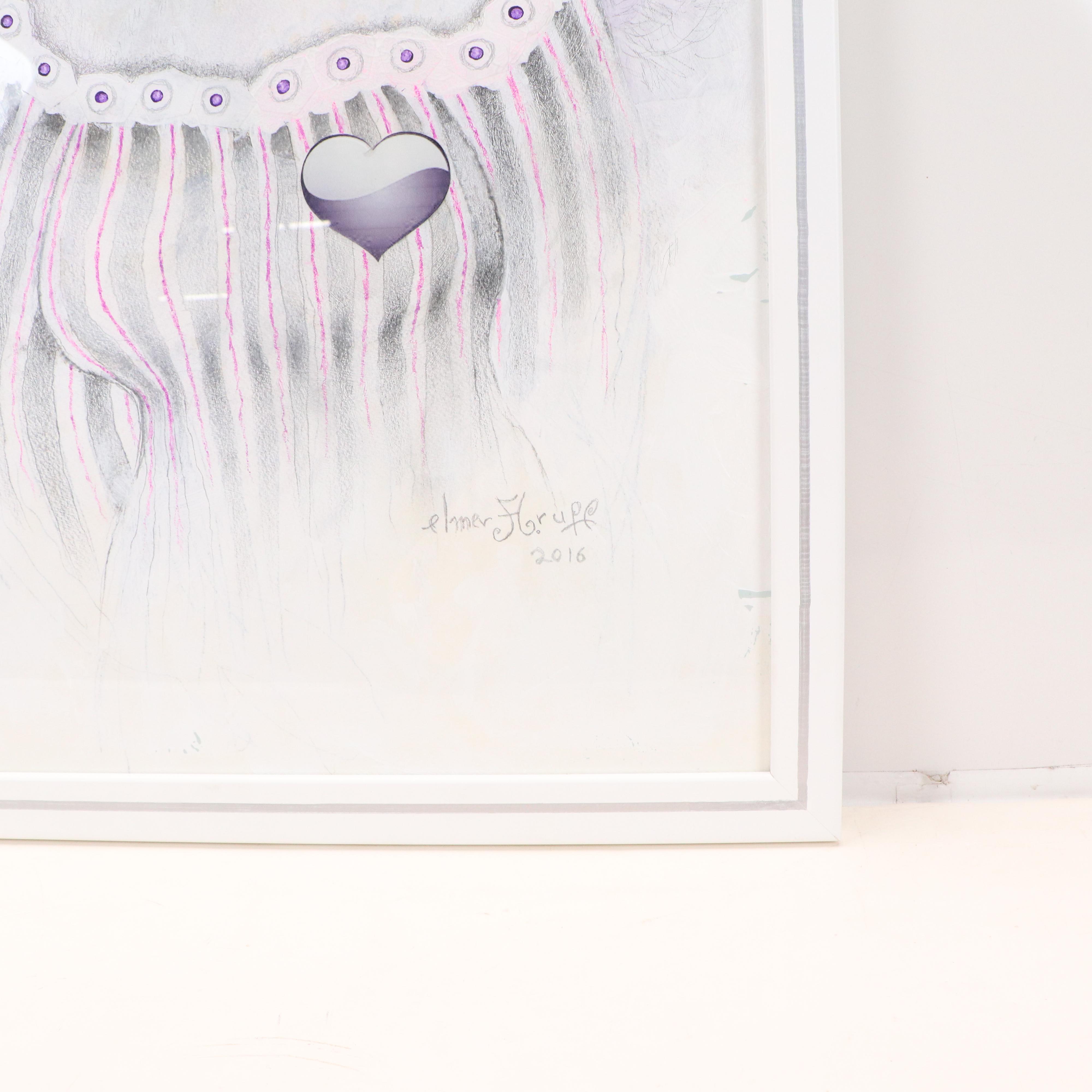 Elmer A. Ruff Portrait Mixed Media Collage, 2016