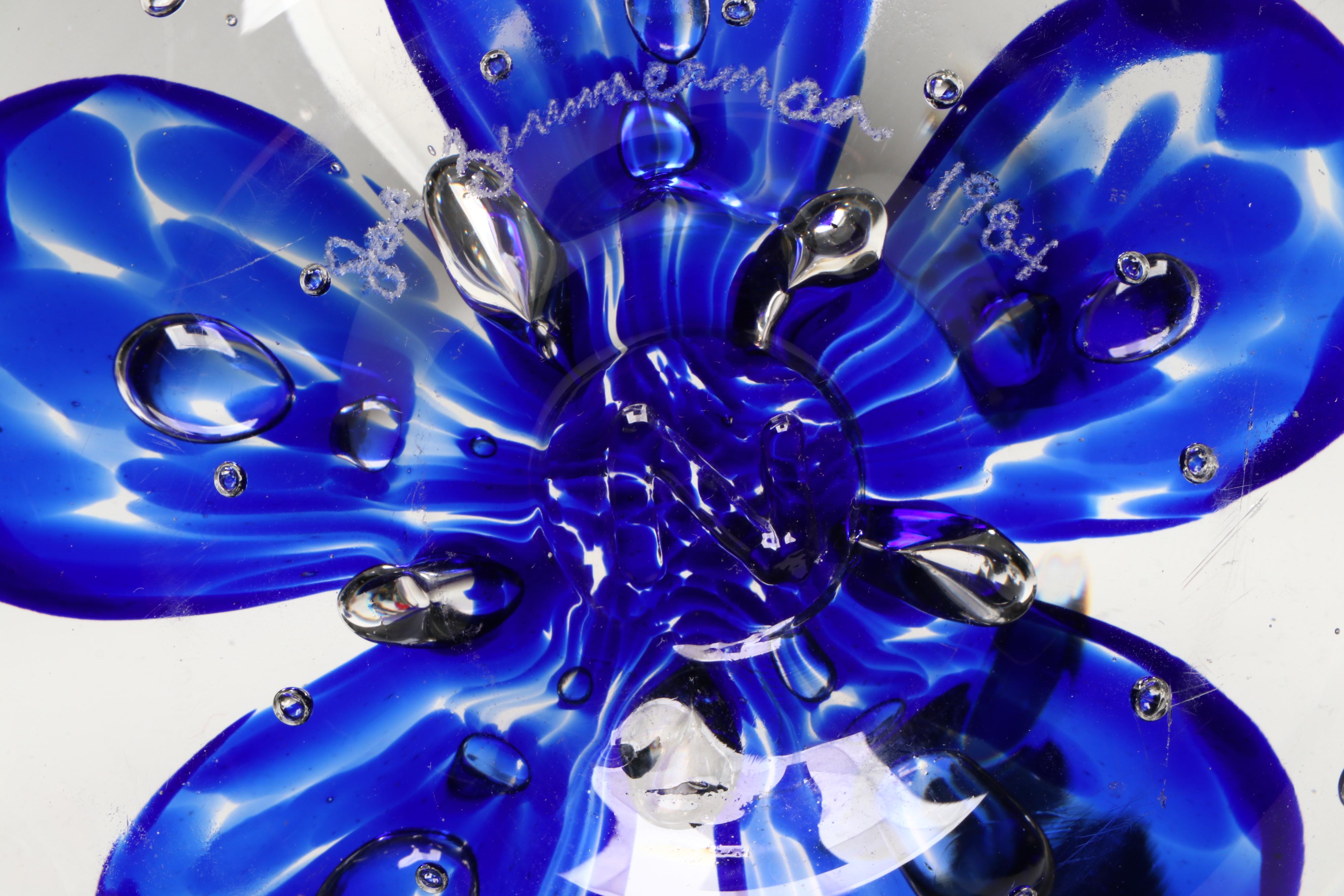 Zimmerman Handblown Glass Decorative Bowls with Fruit Figures and Bud Vase