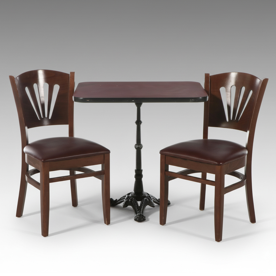 M. Dietz and Sons Laminate and Cast Iron Pub Table with Chairs