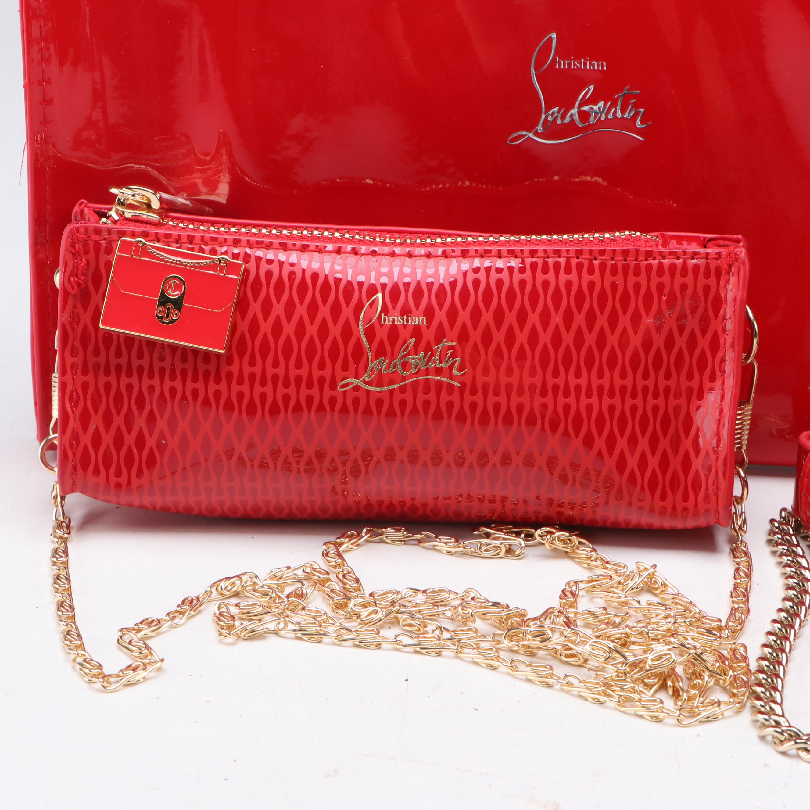 Christian Louboutin Beauté Promotional Pouches & Lipstick Case with Chain Straps