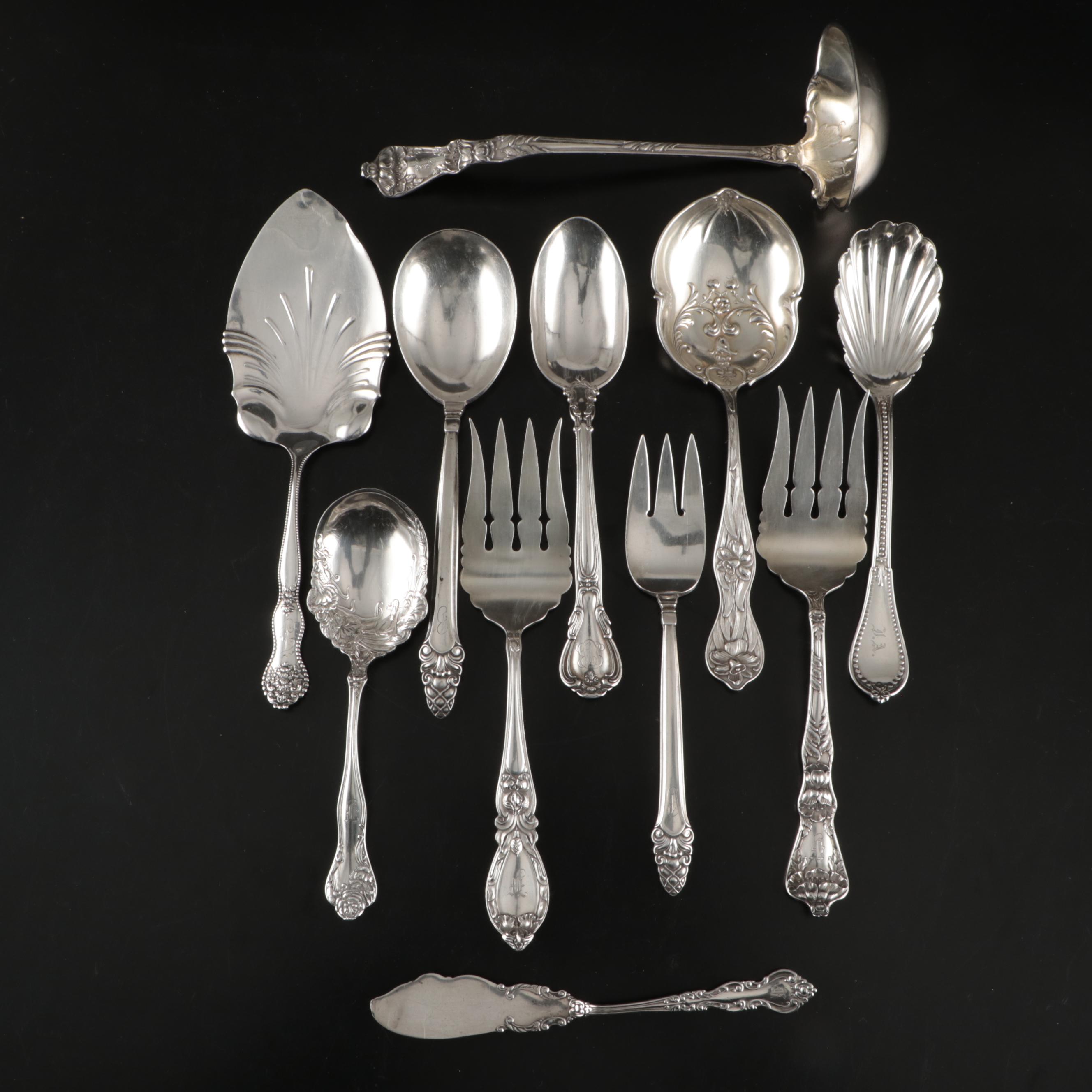 Gorham "Sovereign-Old" Sterling Casserole Spoon with Other Serving Utensils