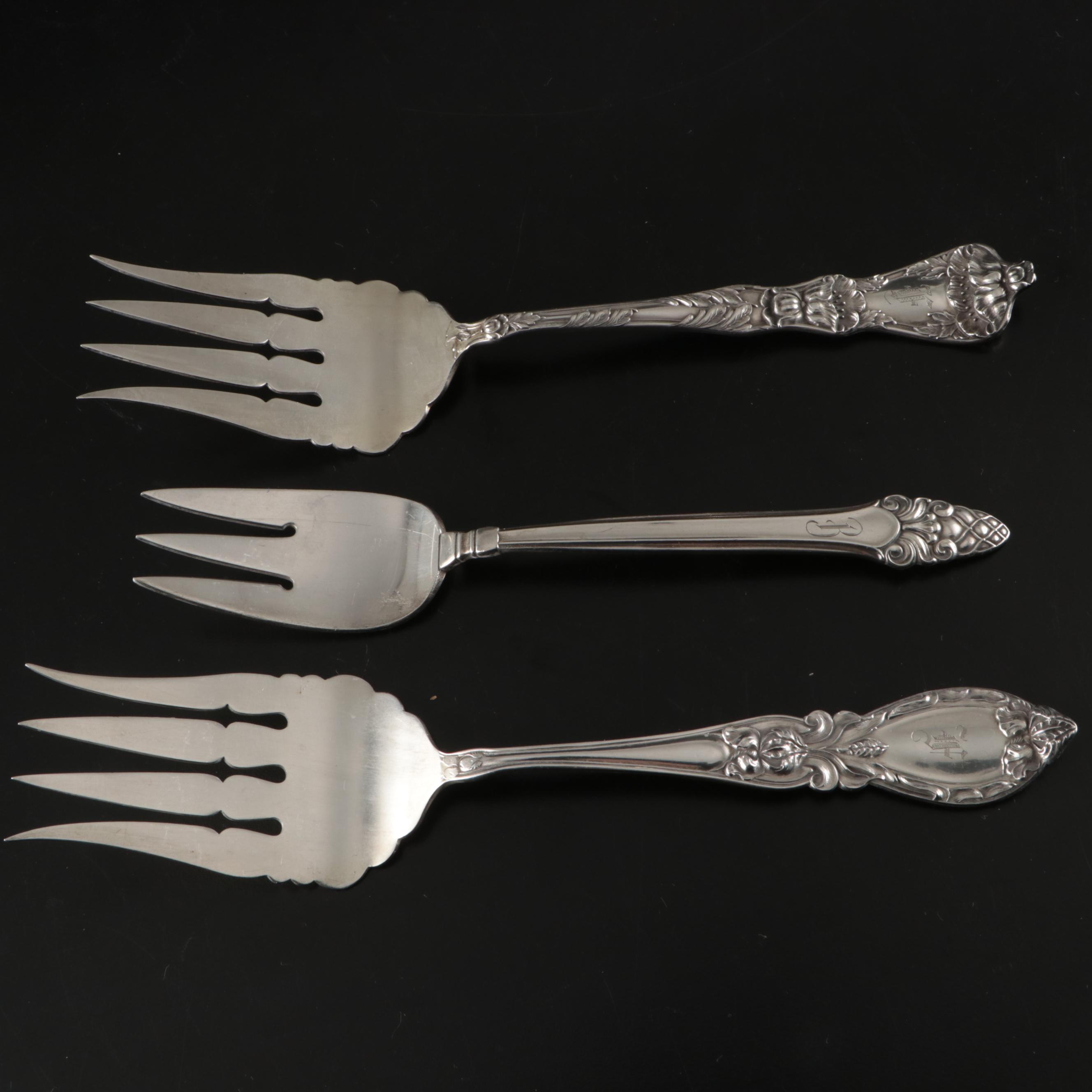 Gorham "Sovereign-Old" Sterling Casserole Spoon with Other Serving Utensils
