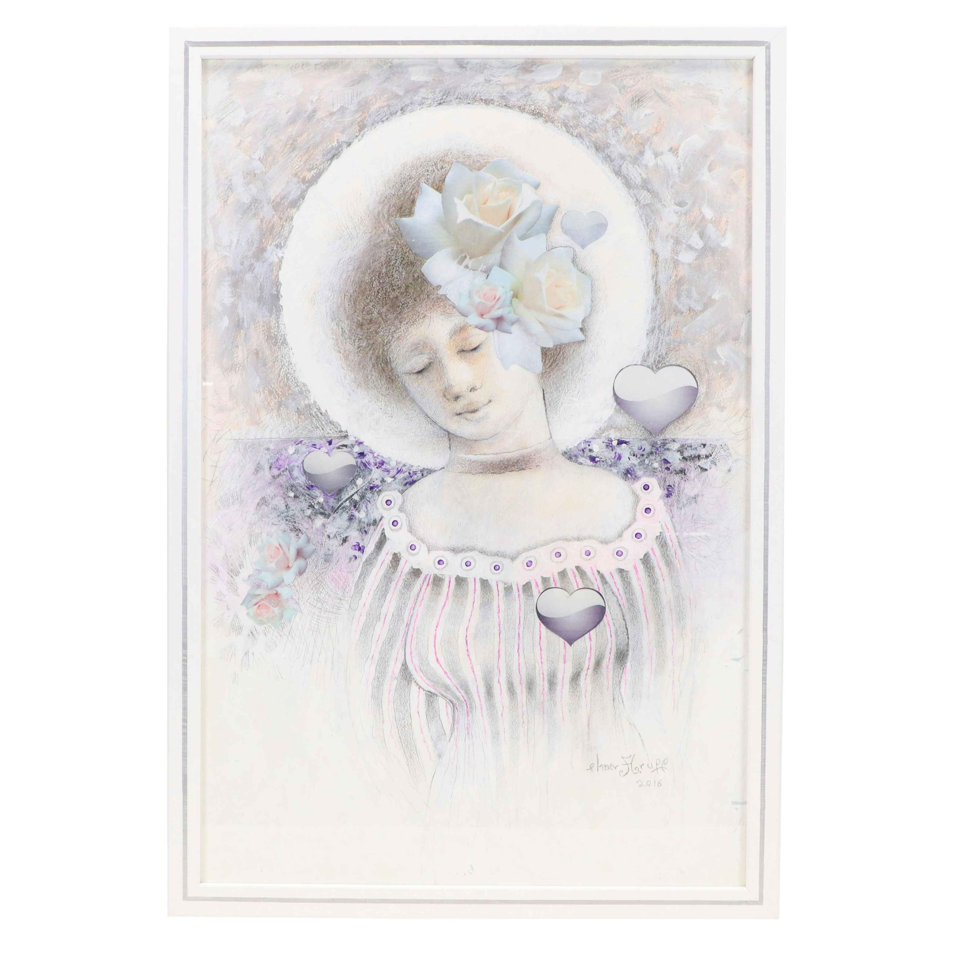 Elmer A. Ruff Portrait Mixed Media Collage, 2016