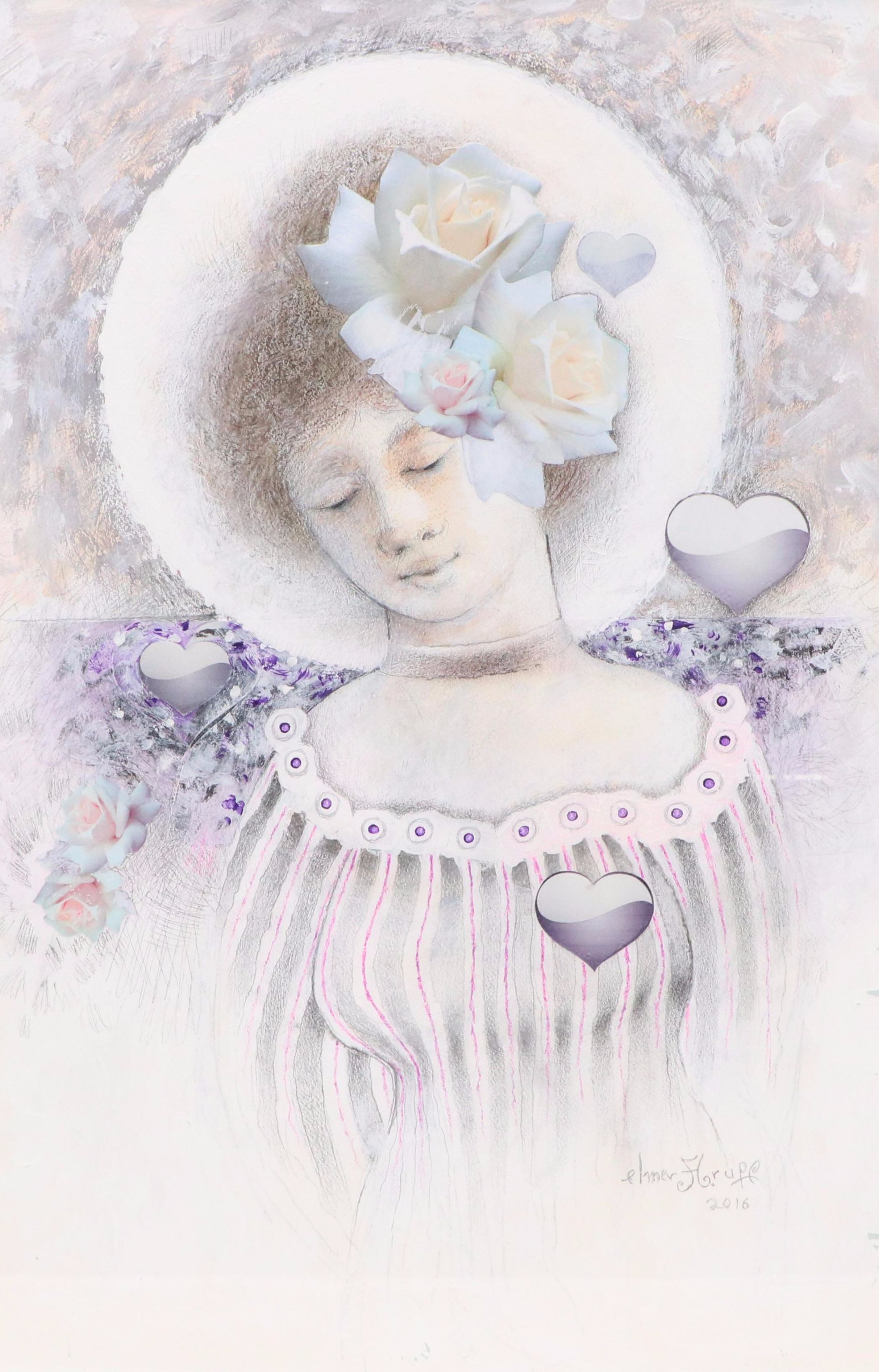 Elmer A. Ruff Portrait Mixed Media Collage, 2016